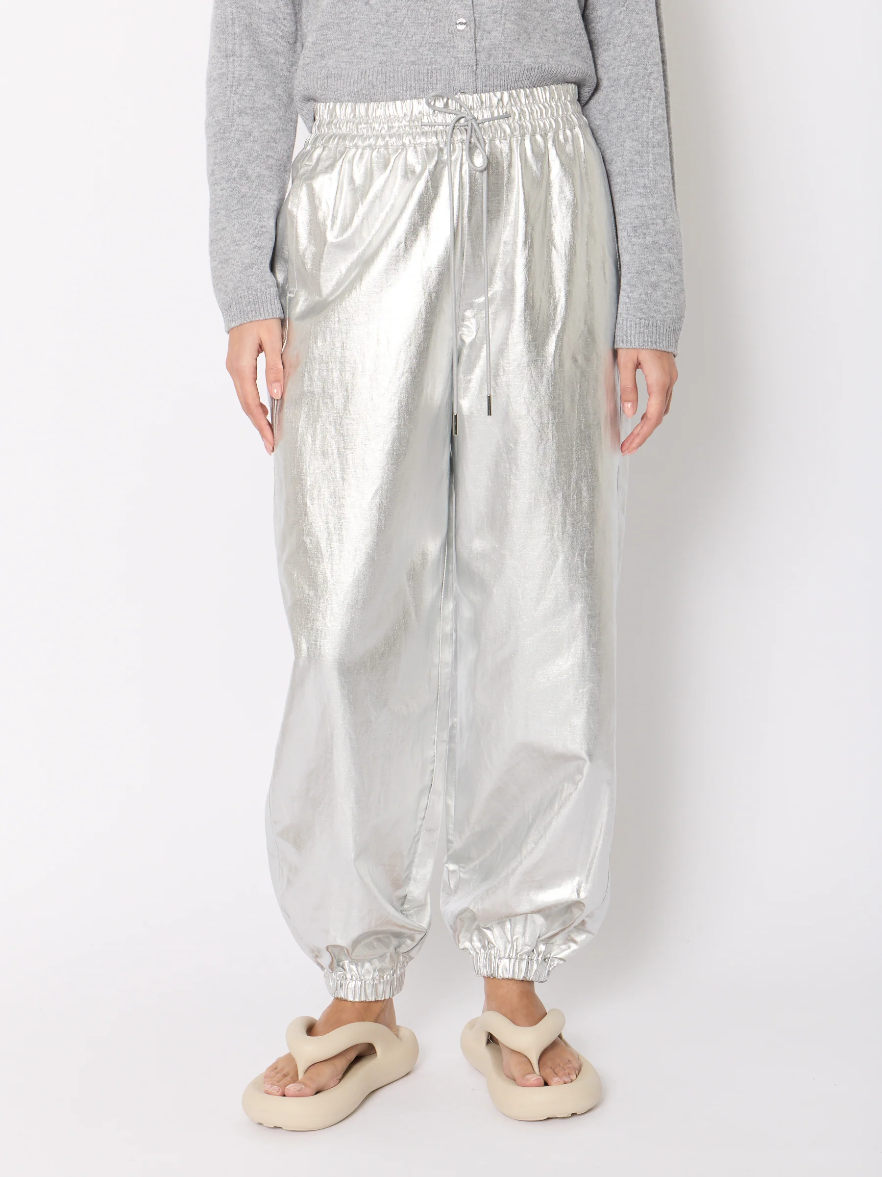 Pantalon Casual Metallise - Silver - Image 3