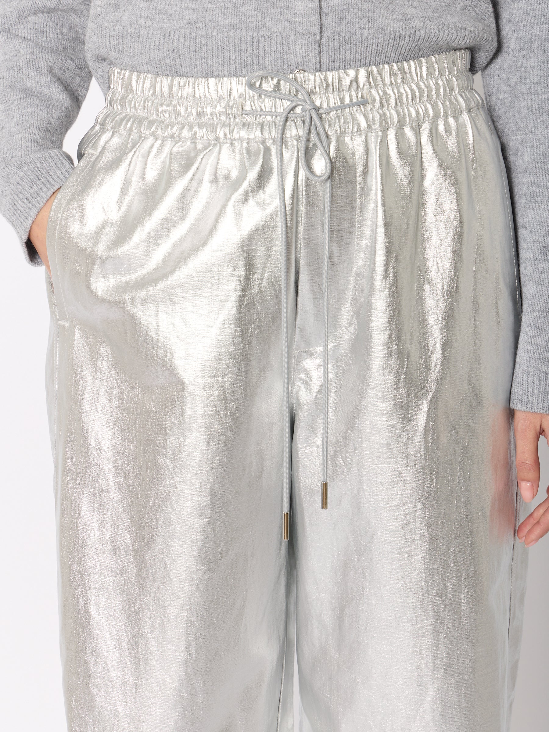 Pantalon Casual Metallise - Silver - Image 4