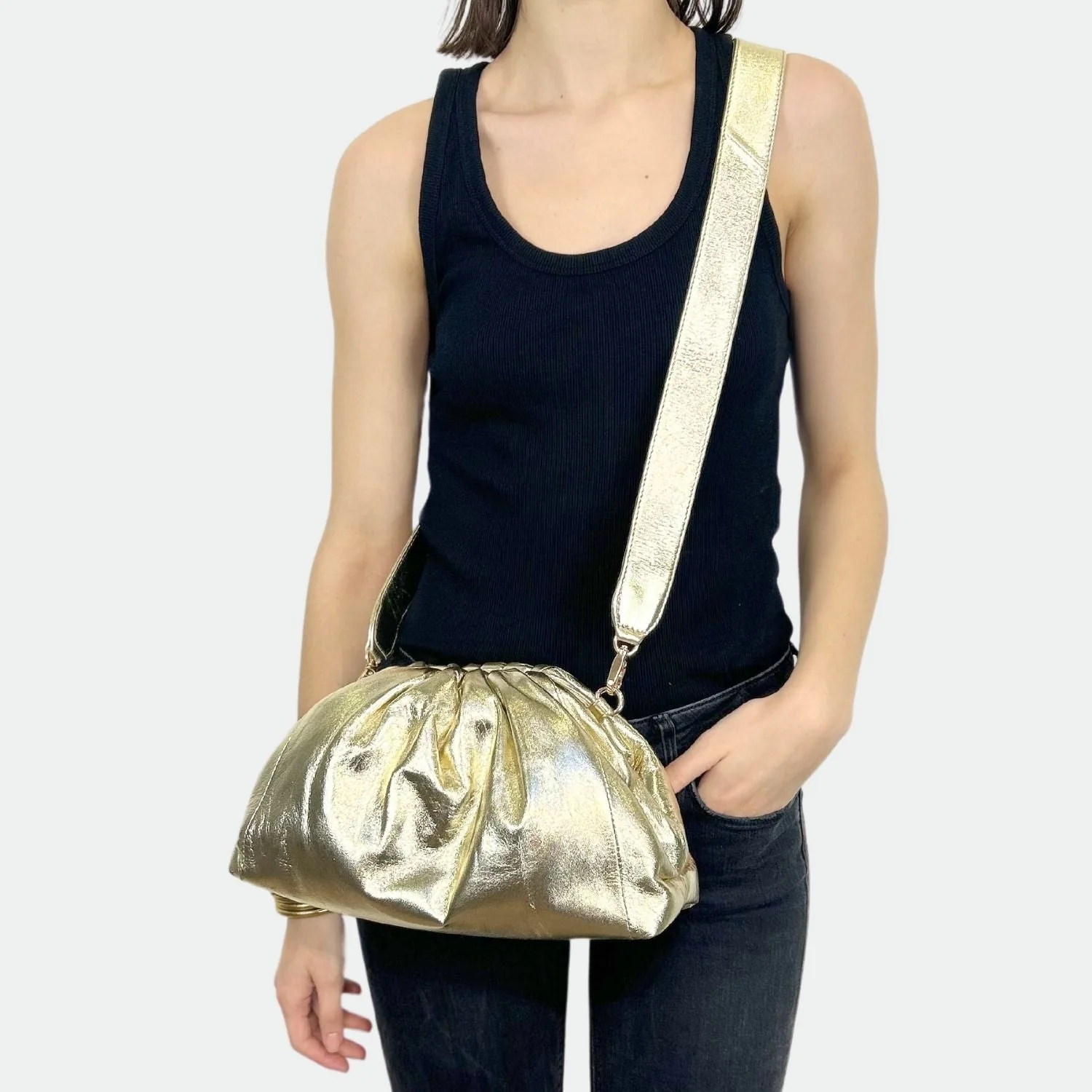 Pochette Cuir - Big Uniq Shiny - Gold - Image 5