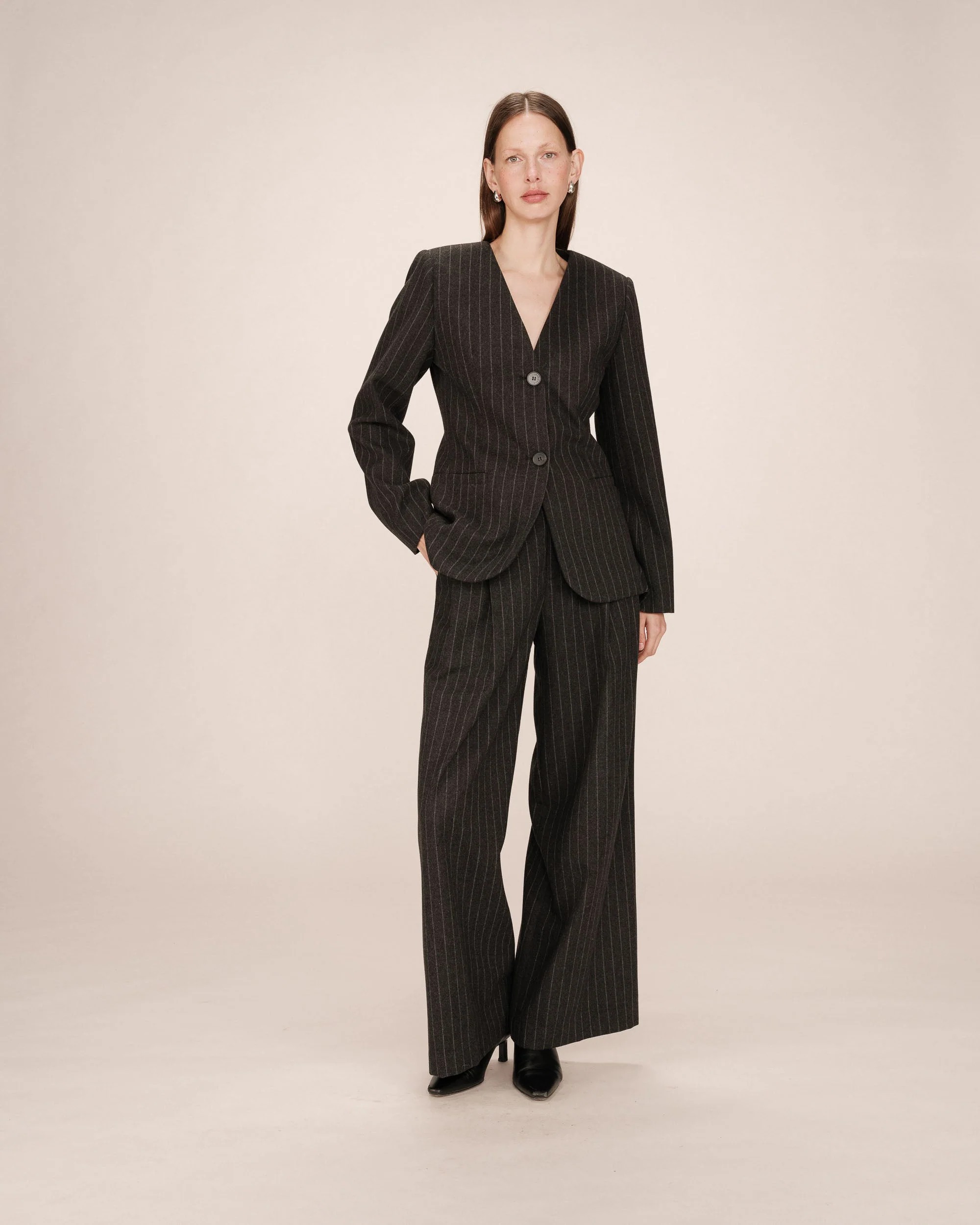 Blazer Cintre A Rayures Carbone Shain - Image 3