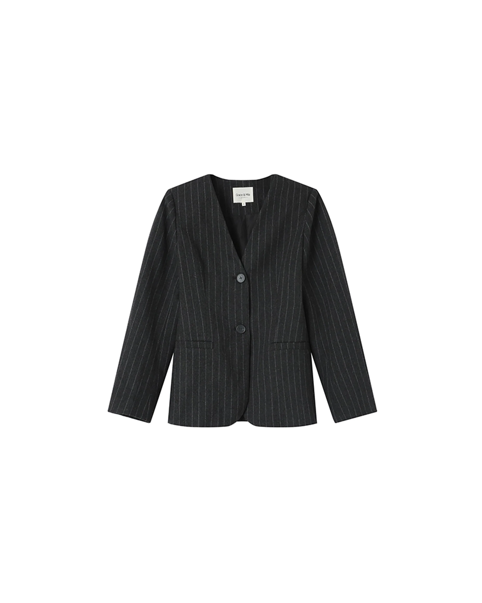 Blazer Cintre A Rayures Carbone Shain - Image 6