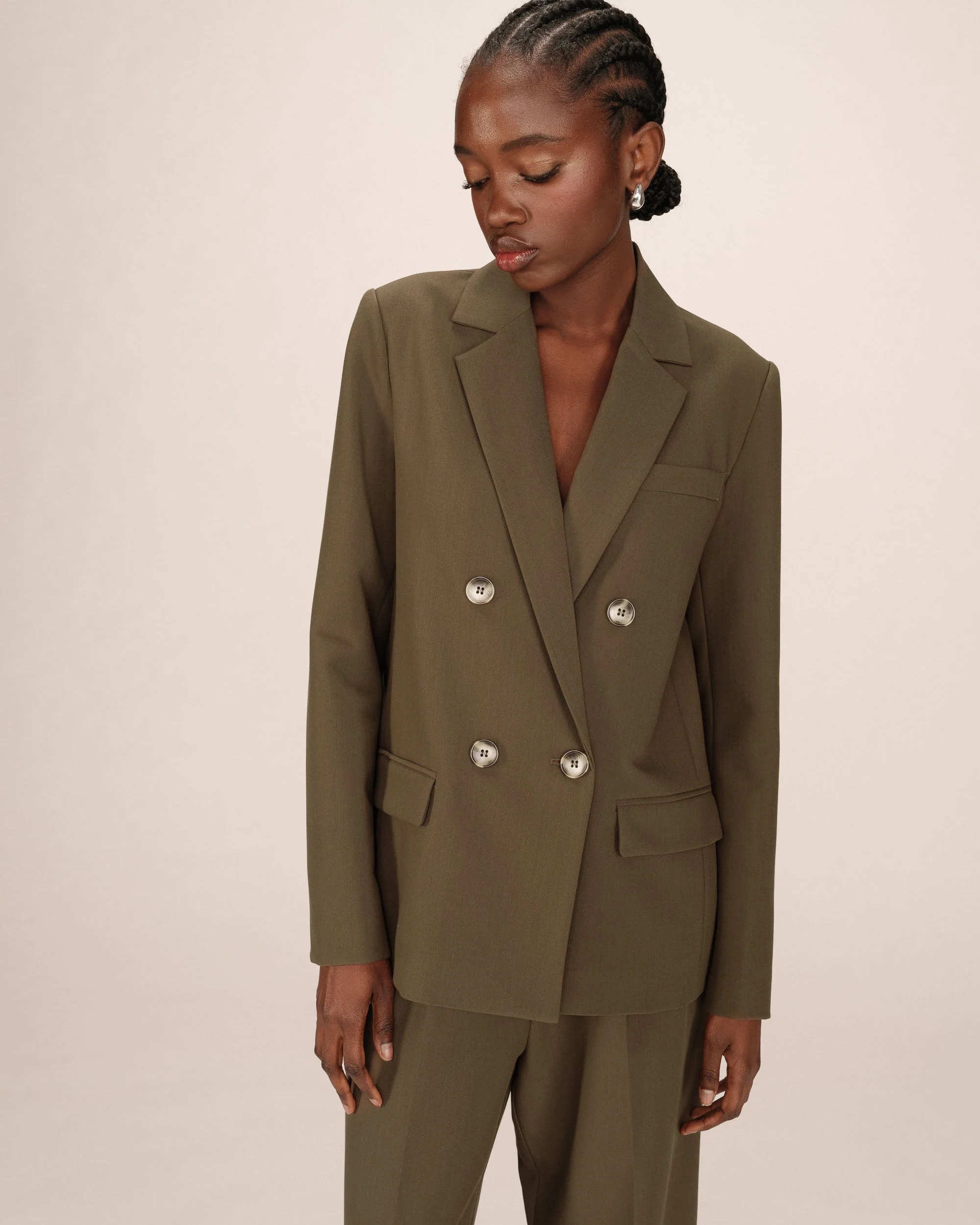 Blazer Croise Droit Vert Foret Sureau - Image 2