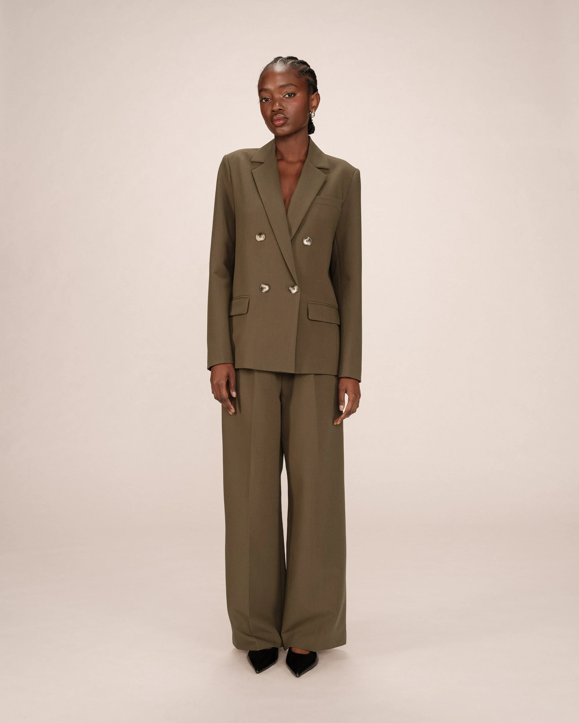 Blazer Croise Droit Vert Foret Sureau - Image 3