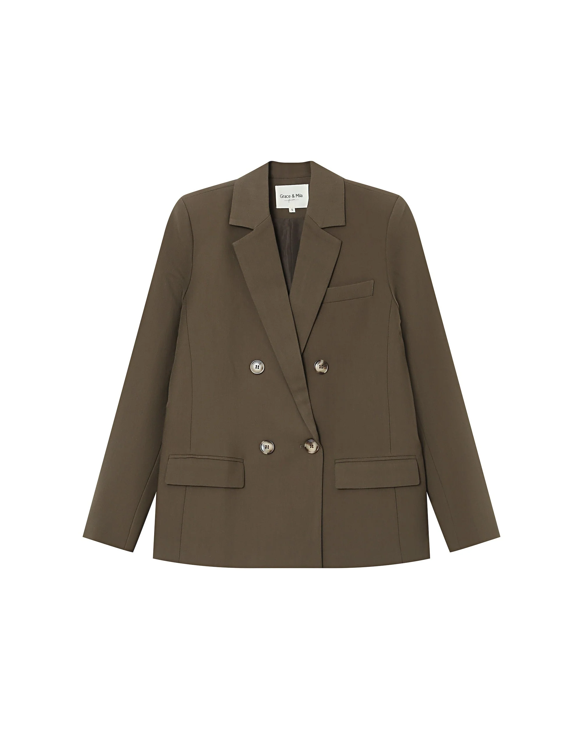 Blazer Croise Droit Vert Foret Sureau - Image 6