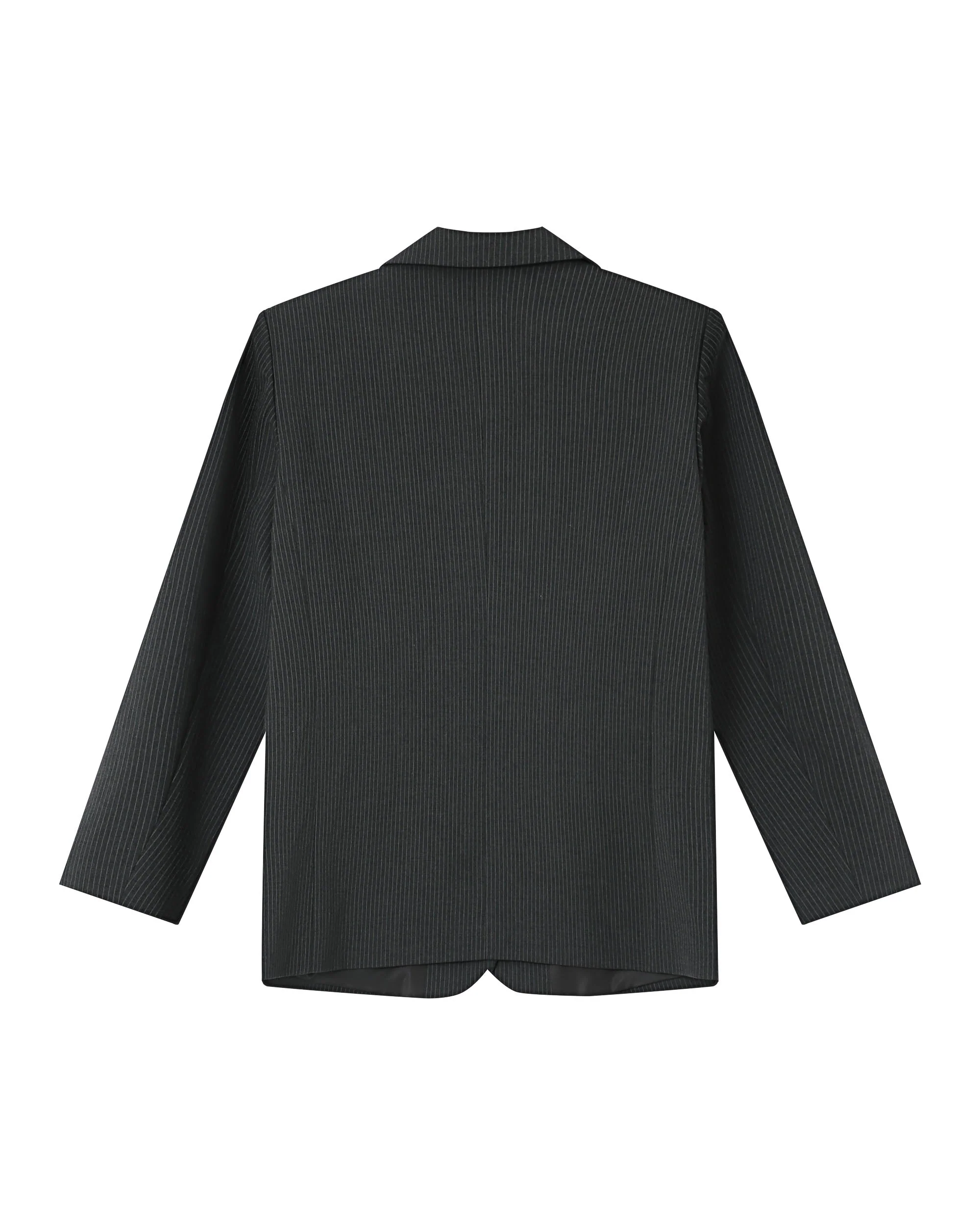 Blazer Droit A Rayures Anthracite Silly - Image 8