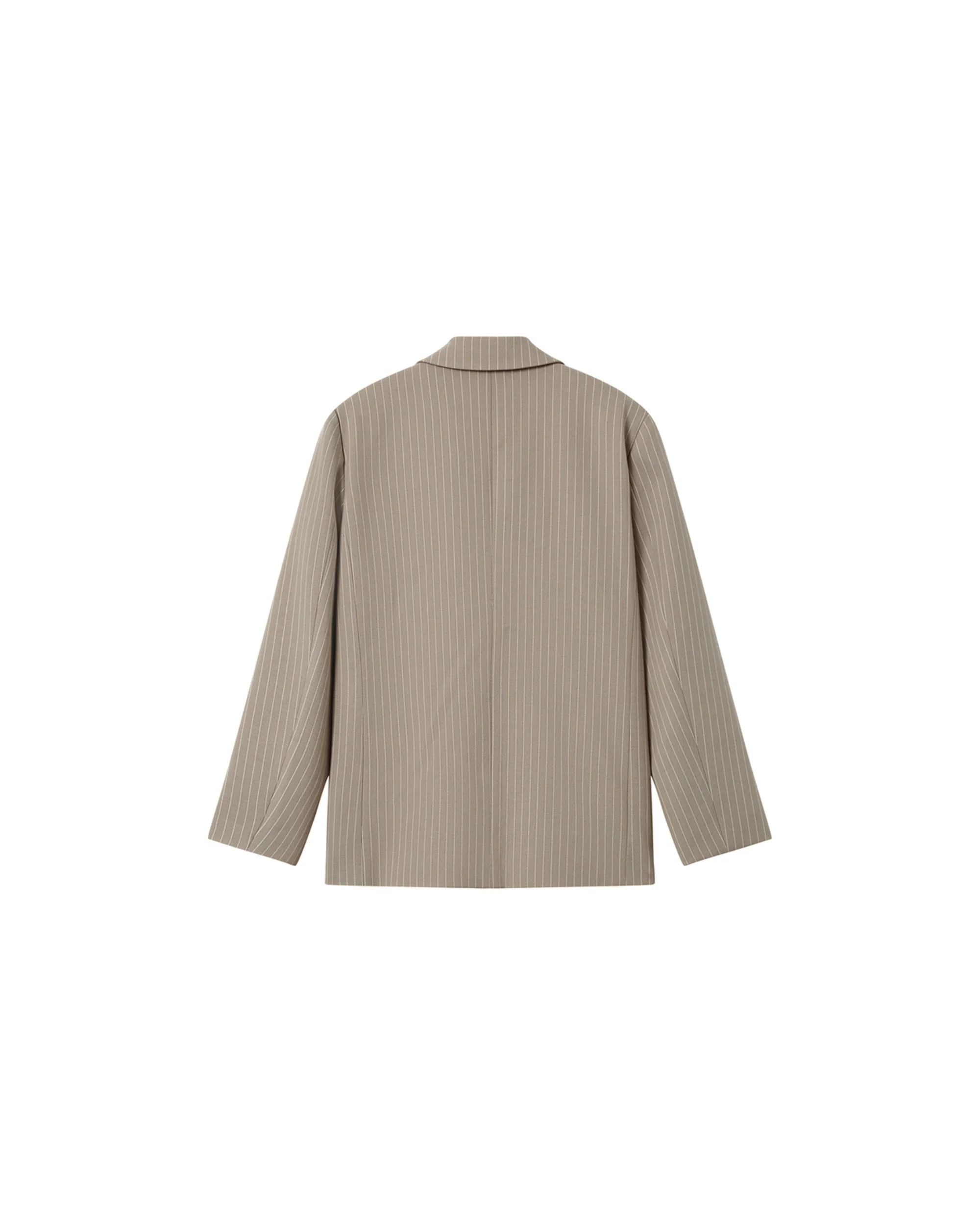 Blazer Droit A Rayures Greige Silly - Image 8