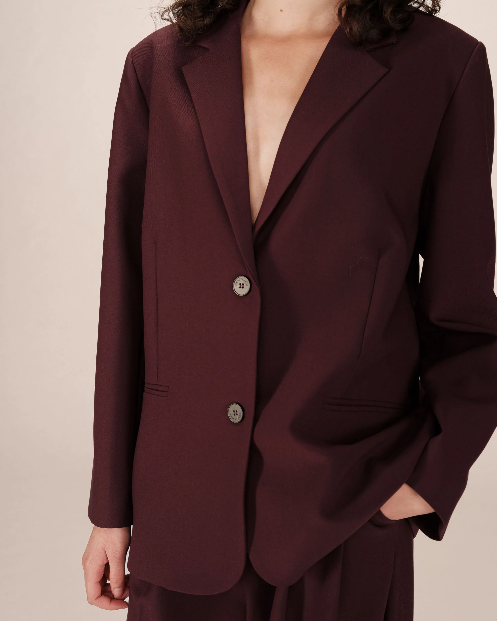 Blazer Large Droit Bordeaux Strong - Image 2