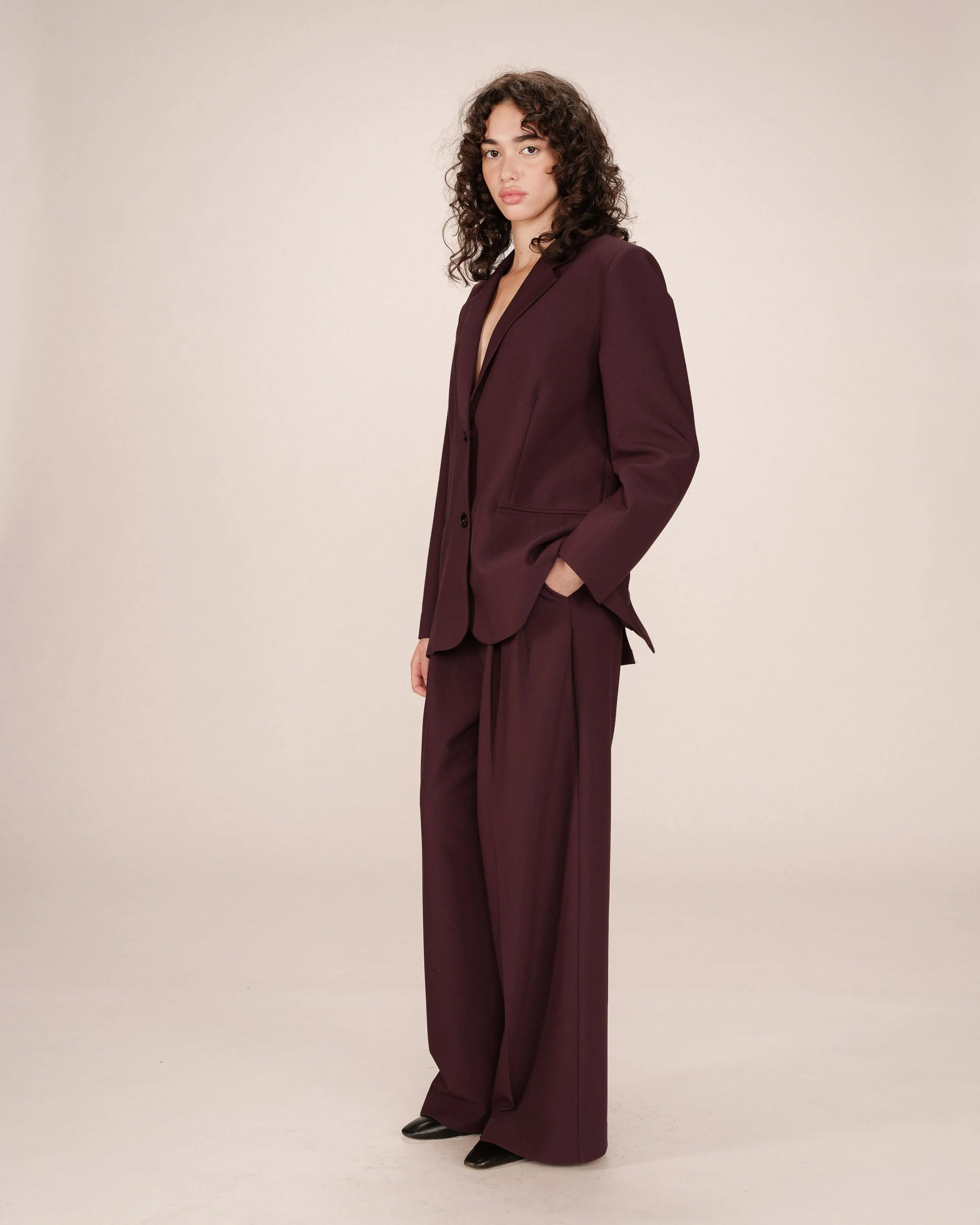 Blazer Large Droit Bordeaux Strong - Image 4