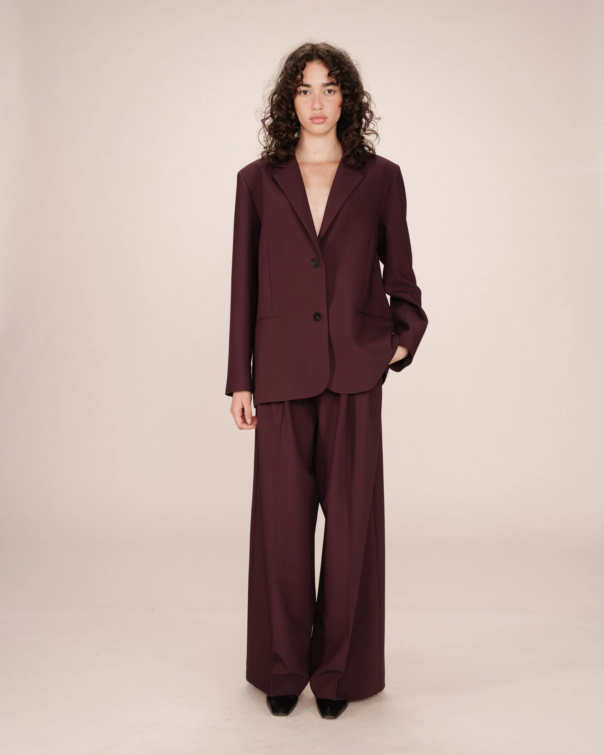 Blazer Large Droit Bordeaux Strong - Image 5