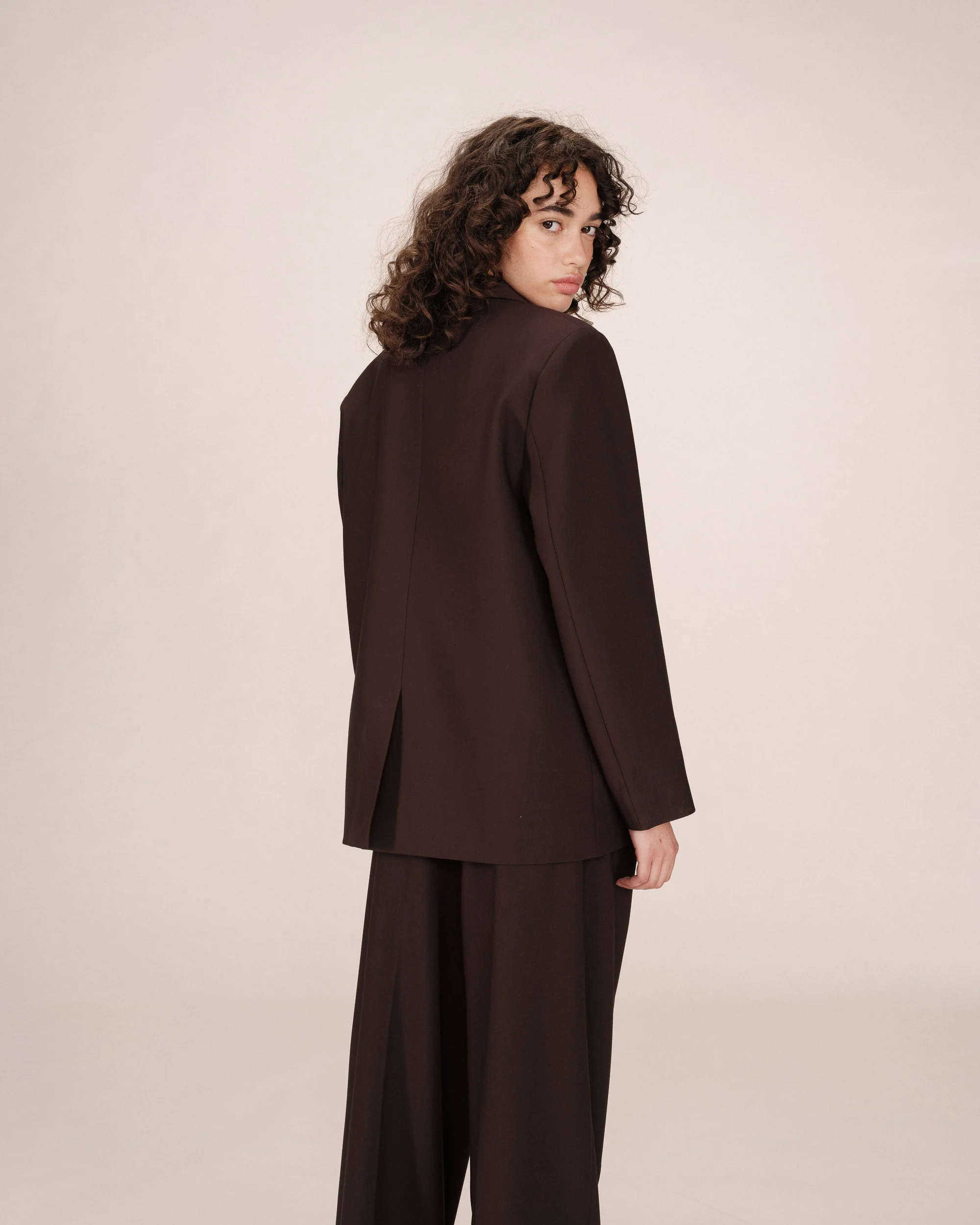Blazer Large Droit Chocolat Strong - Image 6
