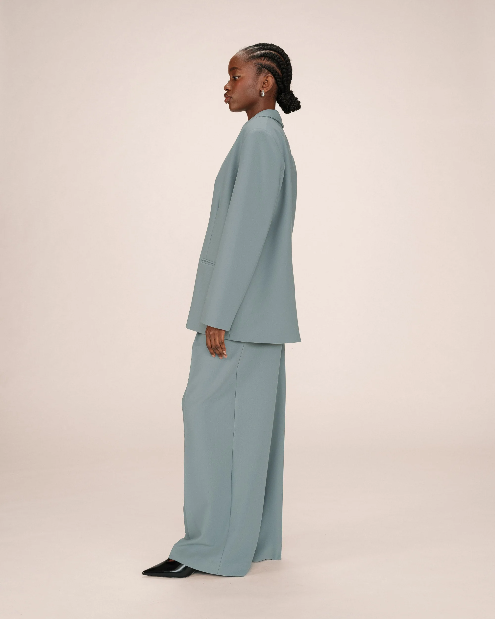 Blazer Large Droit Sauge Strong - Image 4