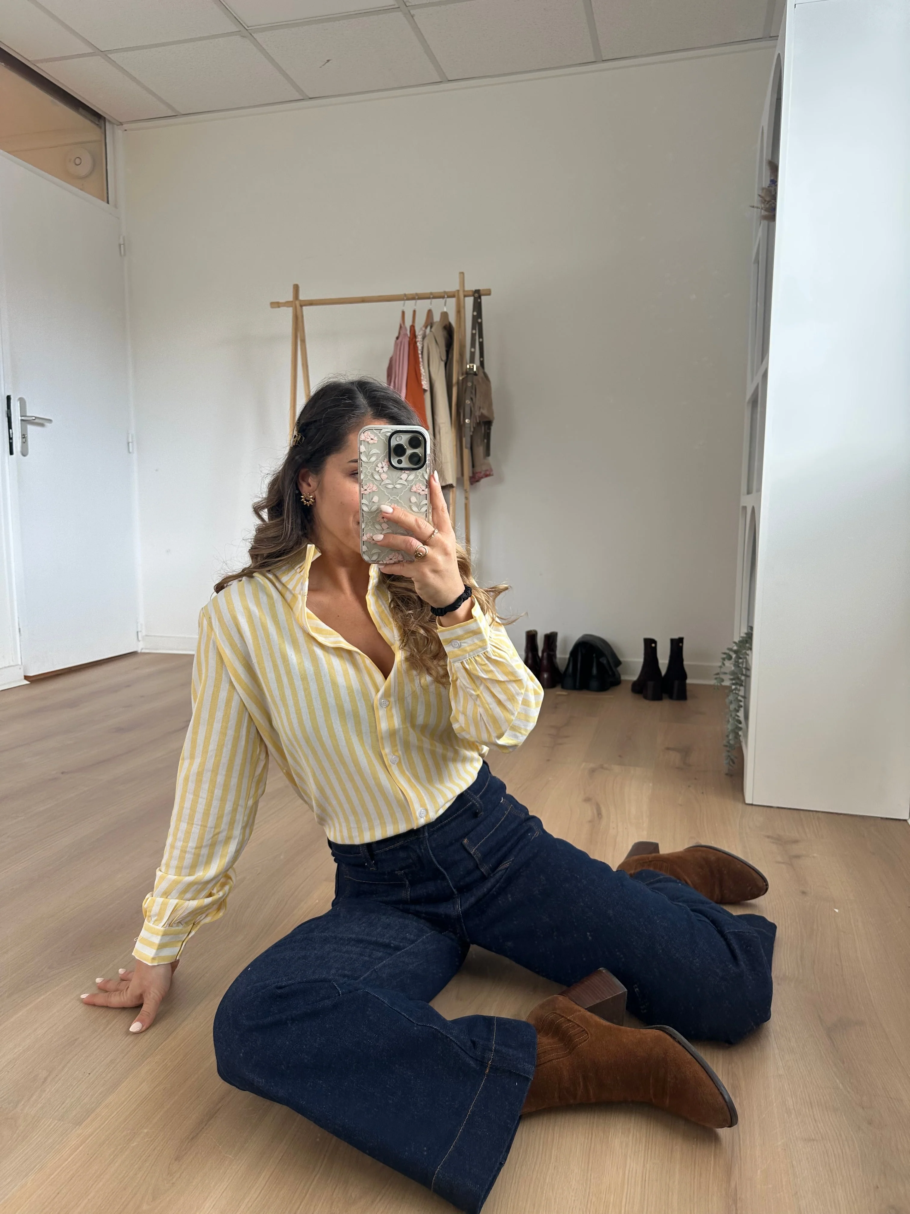 Blouse À Rayures Colette Jaune - Image 10