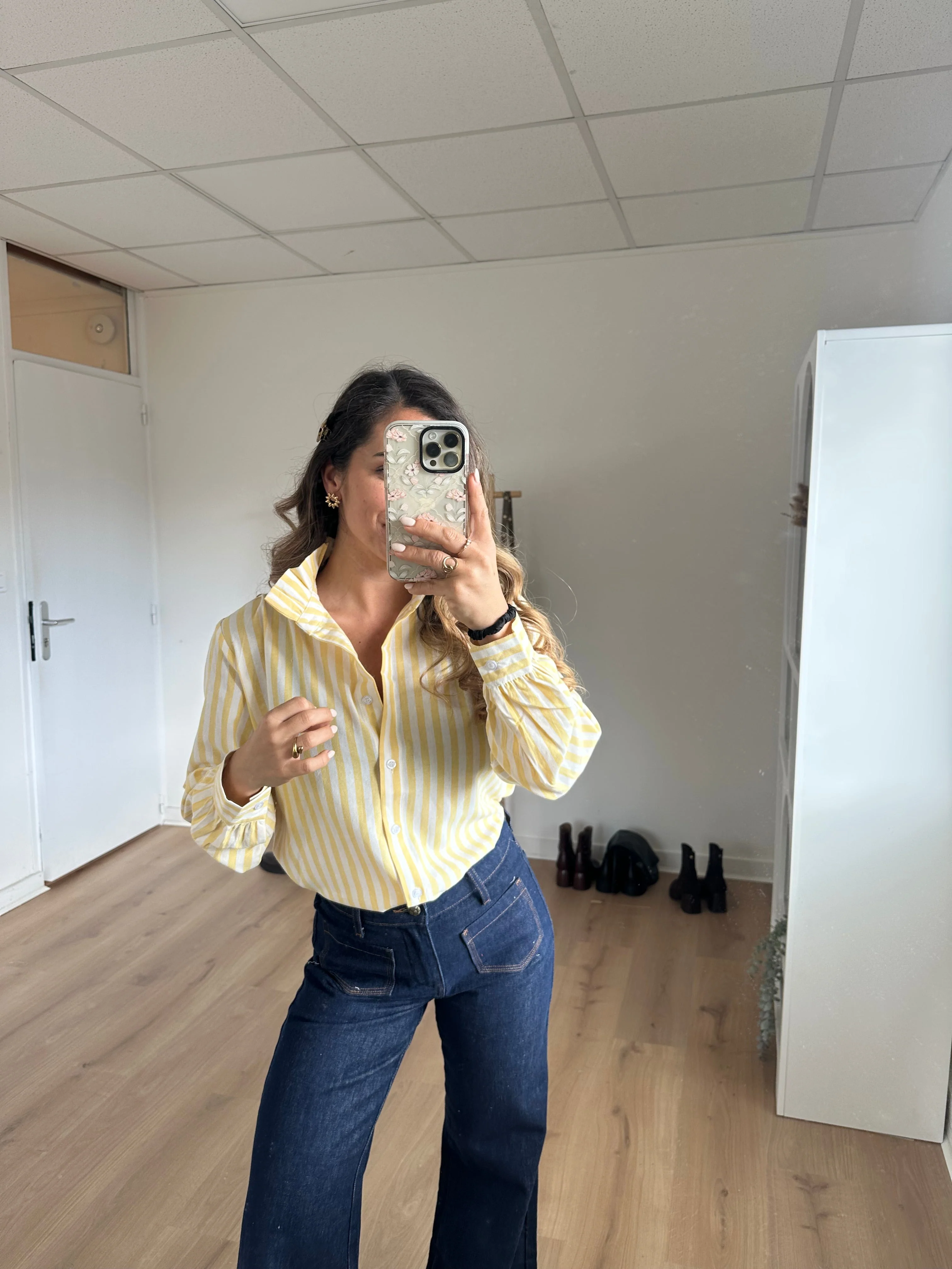 Blouse À Rayures Colette Jaune - Image 11