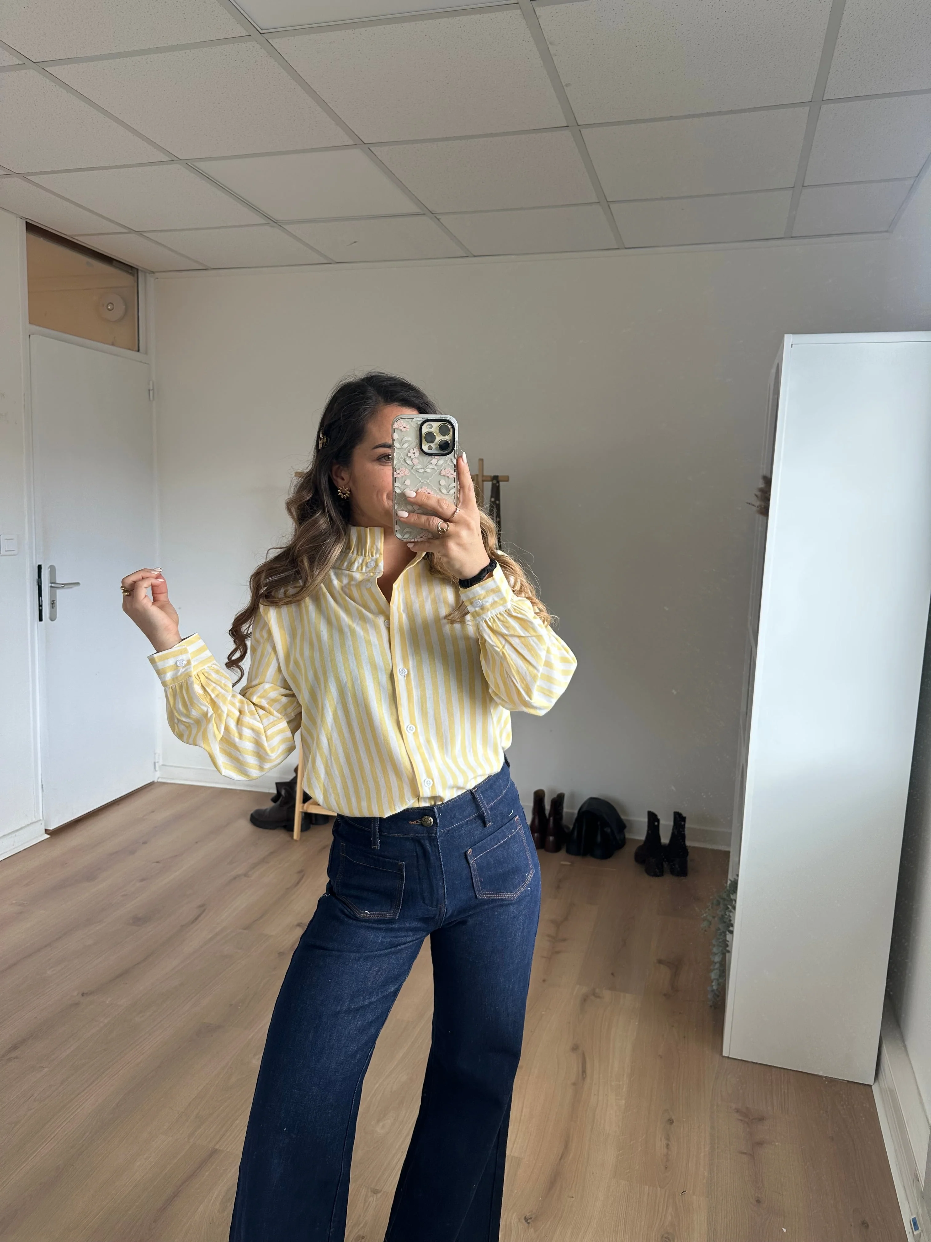 Blouse À Rayures Colette Jaune - Image 2
