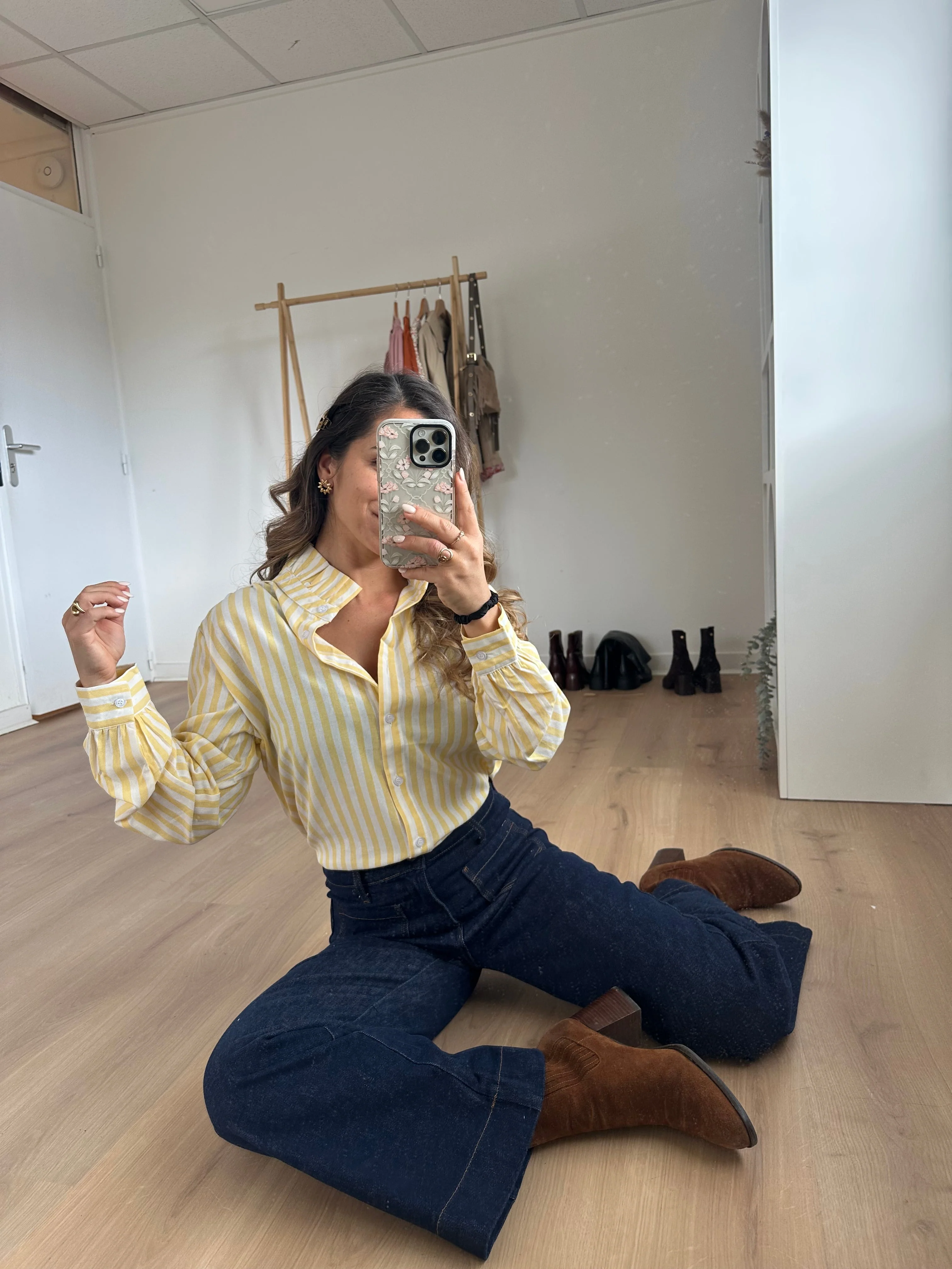 Blouse À Rayures Colette Jaune - Image 5