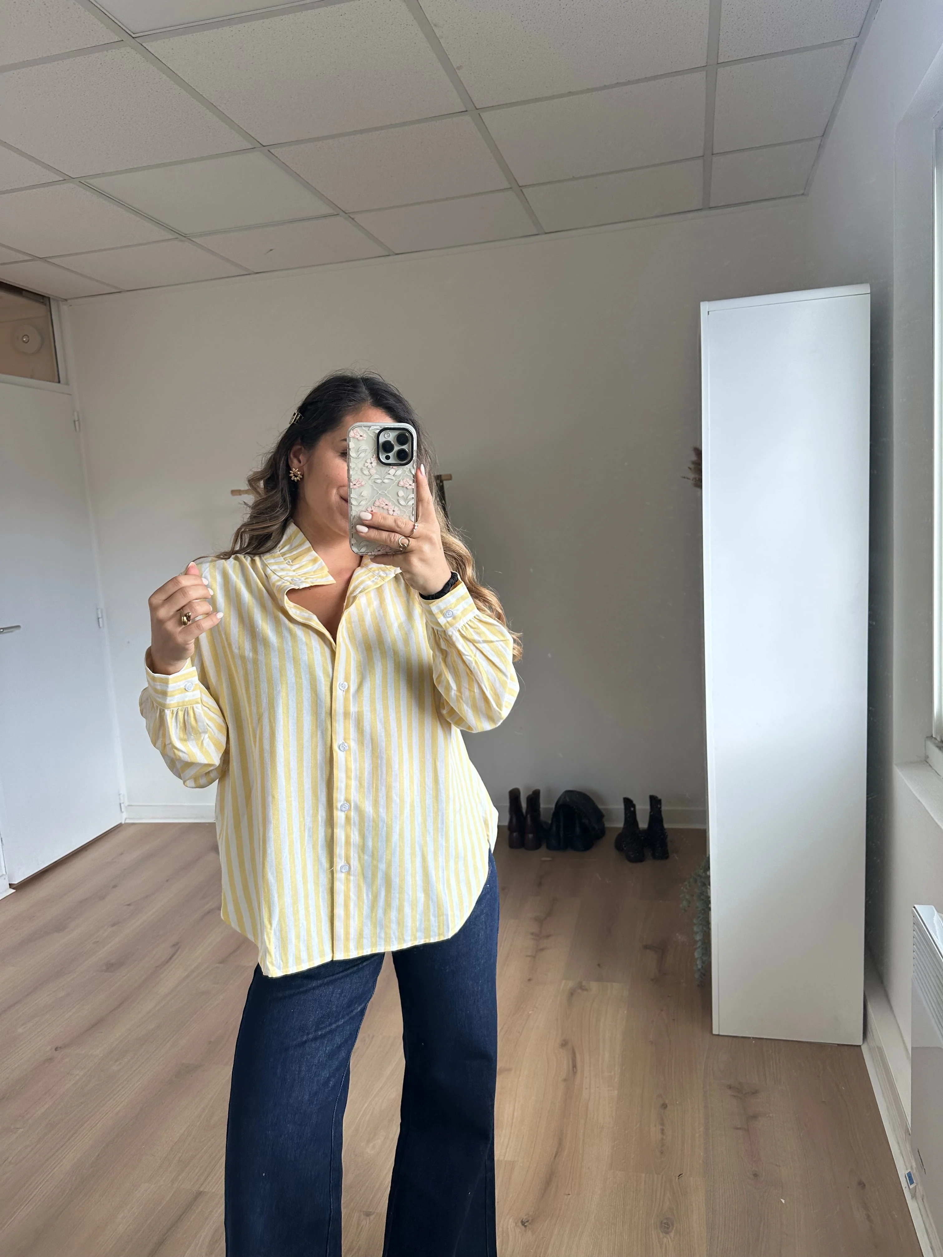 Blouse À Rayures Colette Jaune - Image 7