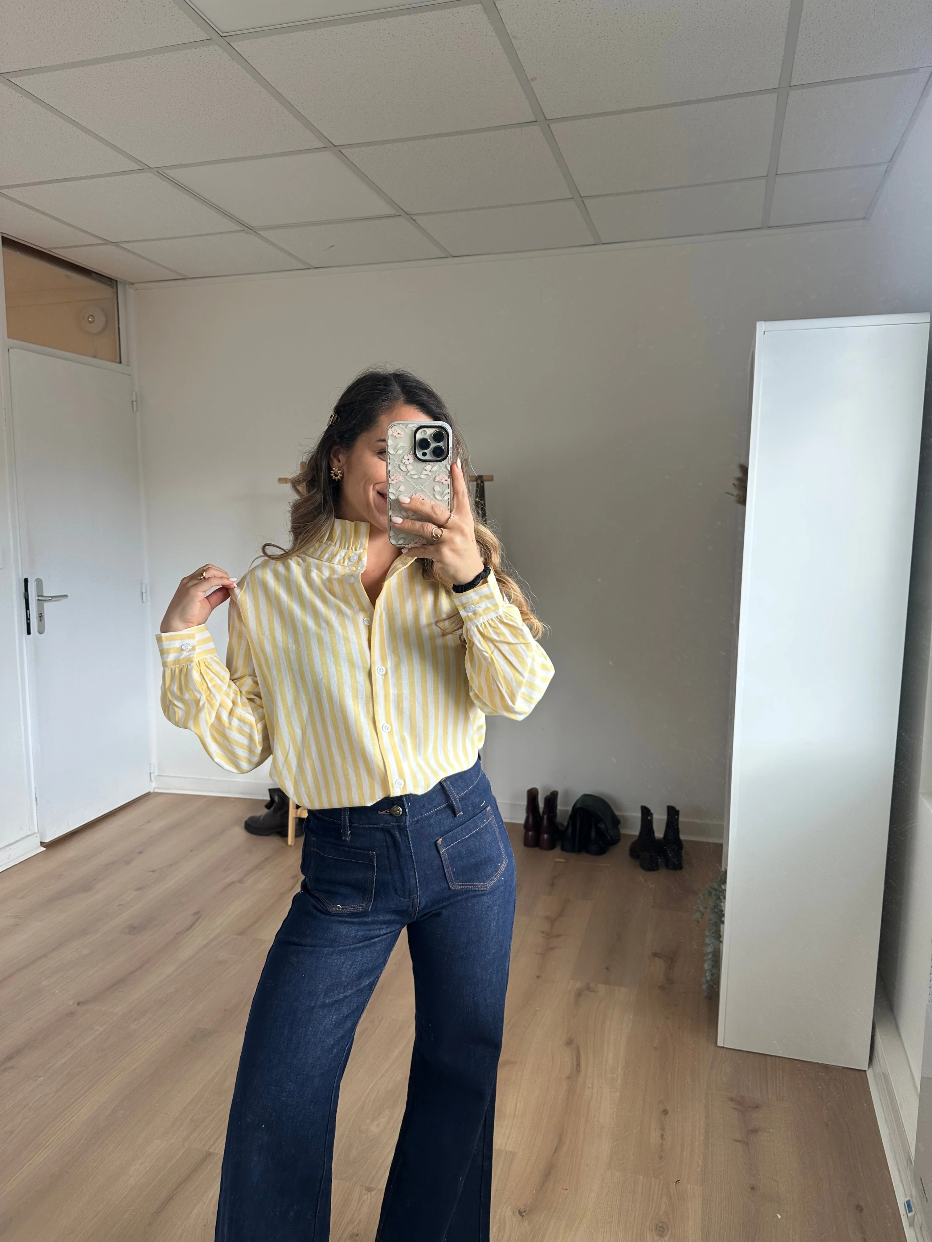 Blouse À Rayures Colette Jaune - Image 9