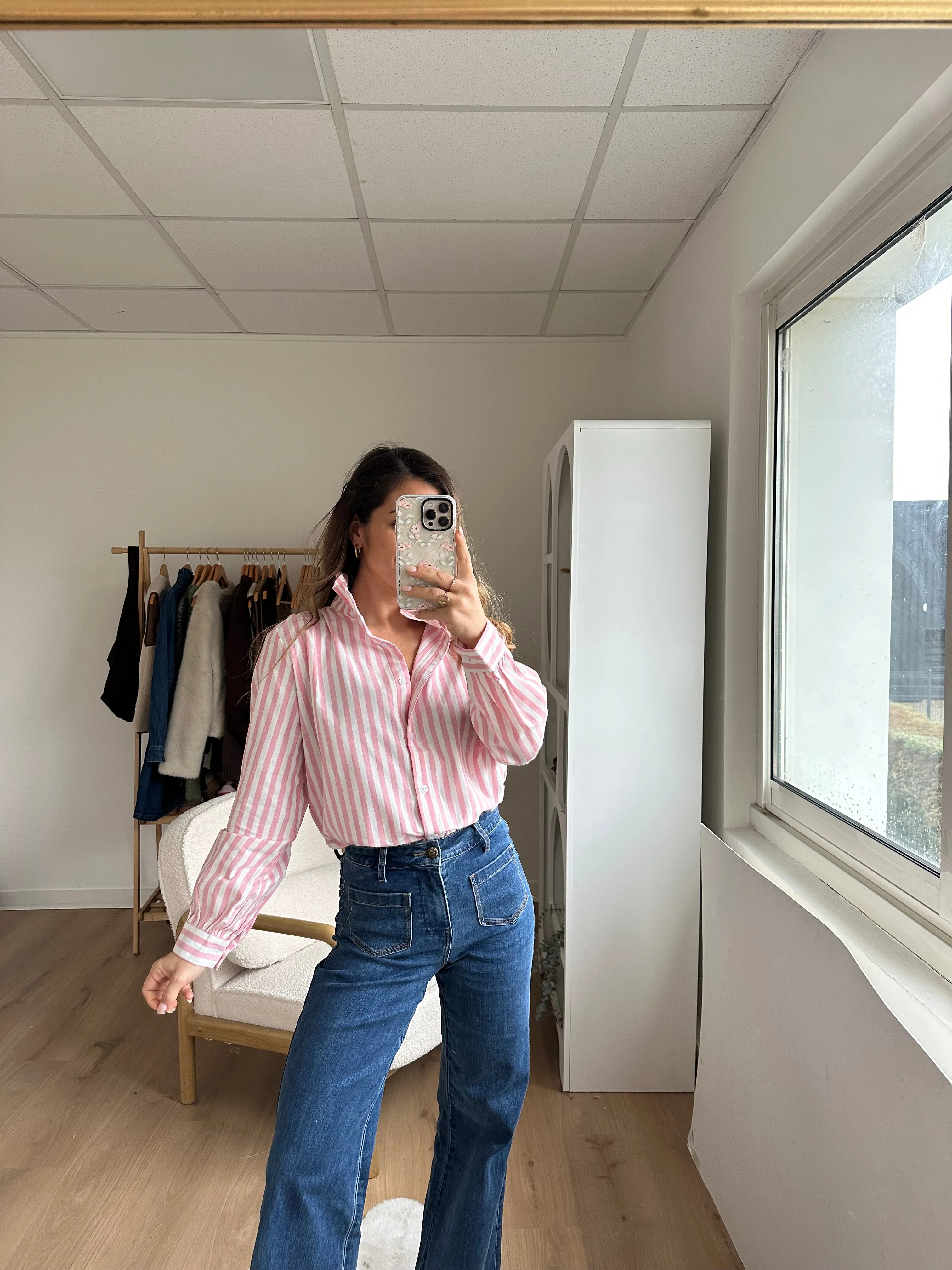 Blouse À Rayures Colette Roses Et Blanches - Image 2