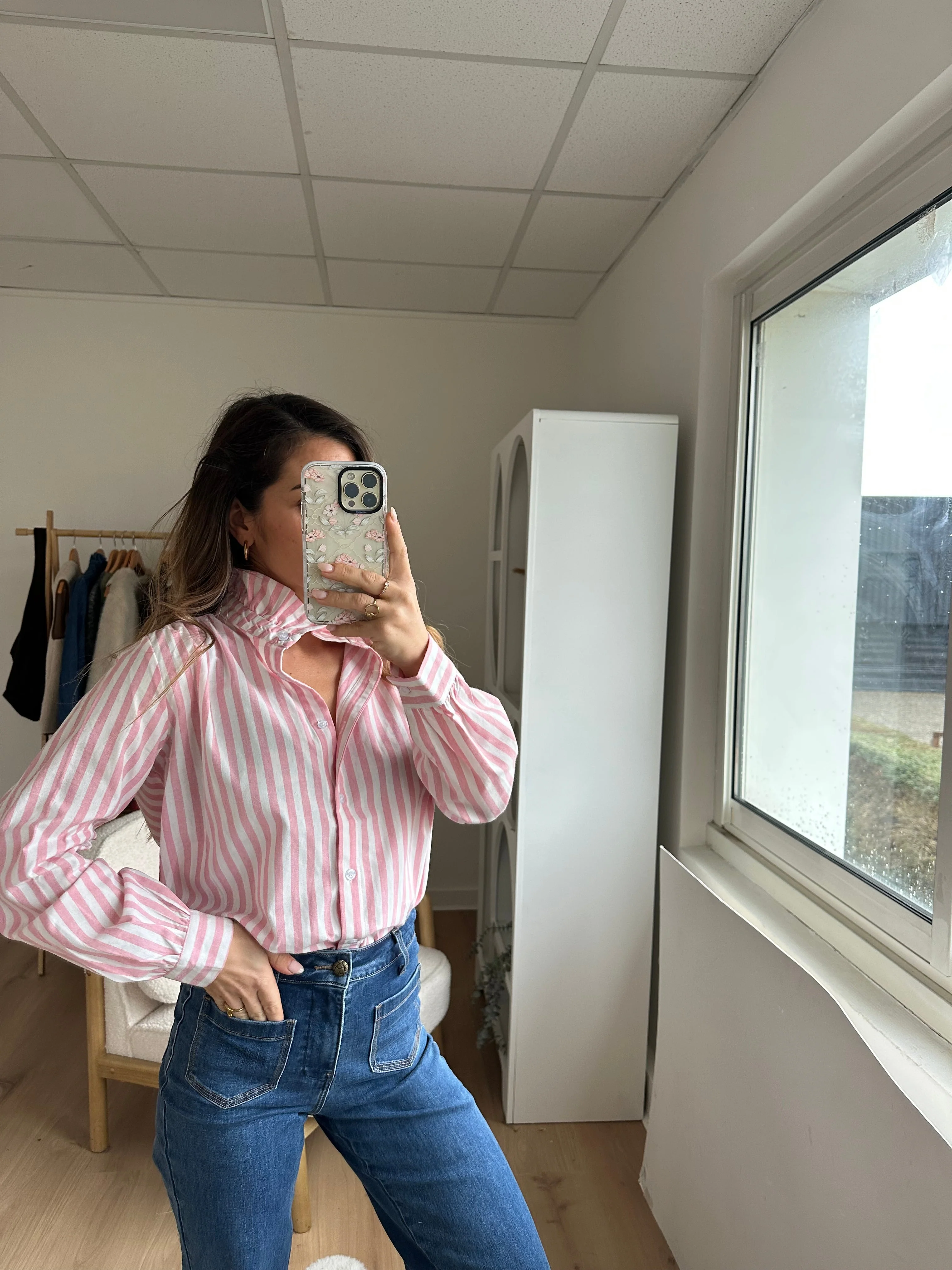 Blouse À Rayures Colette Roses Et Blanches - Image 4