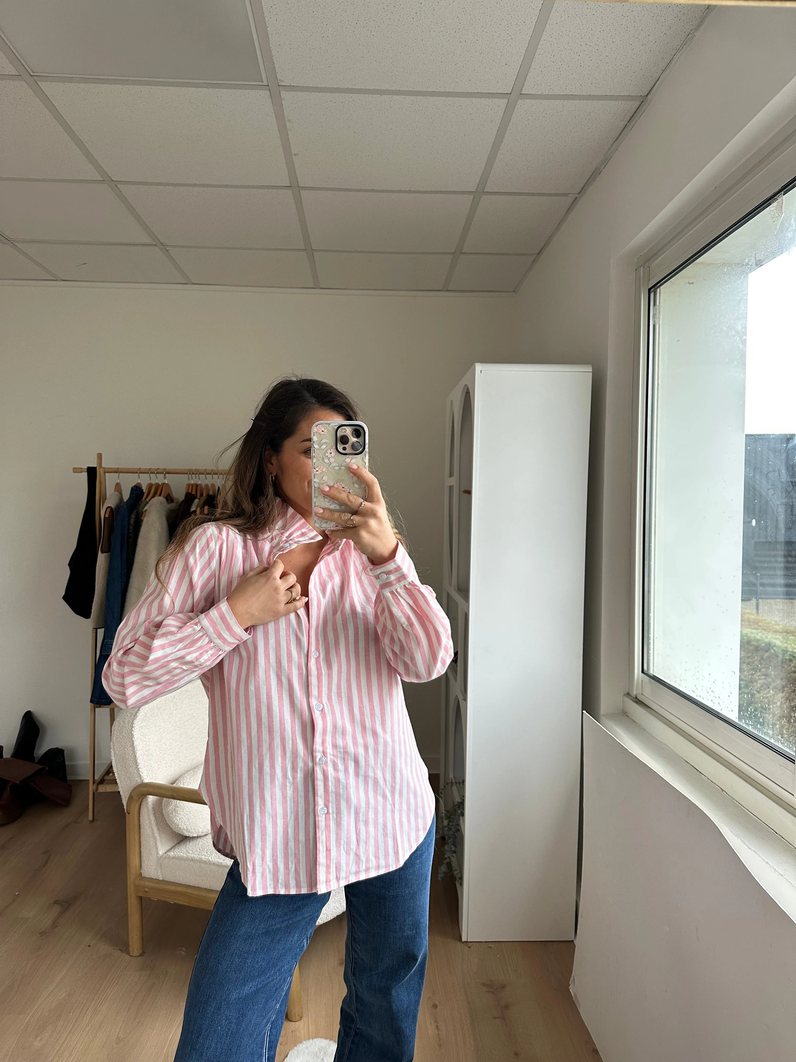 Blouse À Rayures Colette Roses Et Blanches - Image 7
