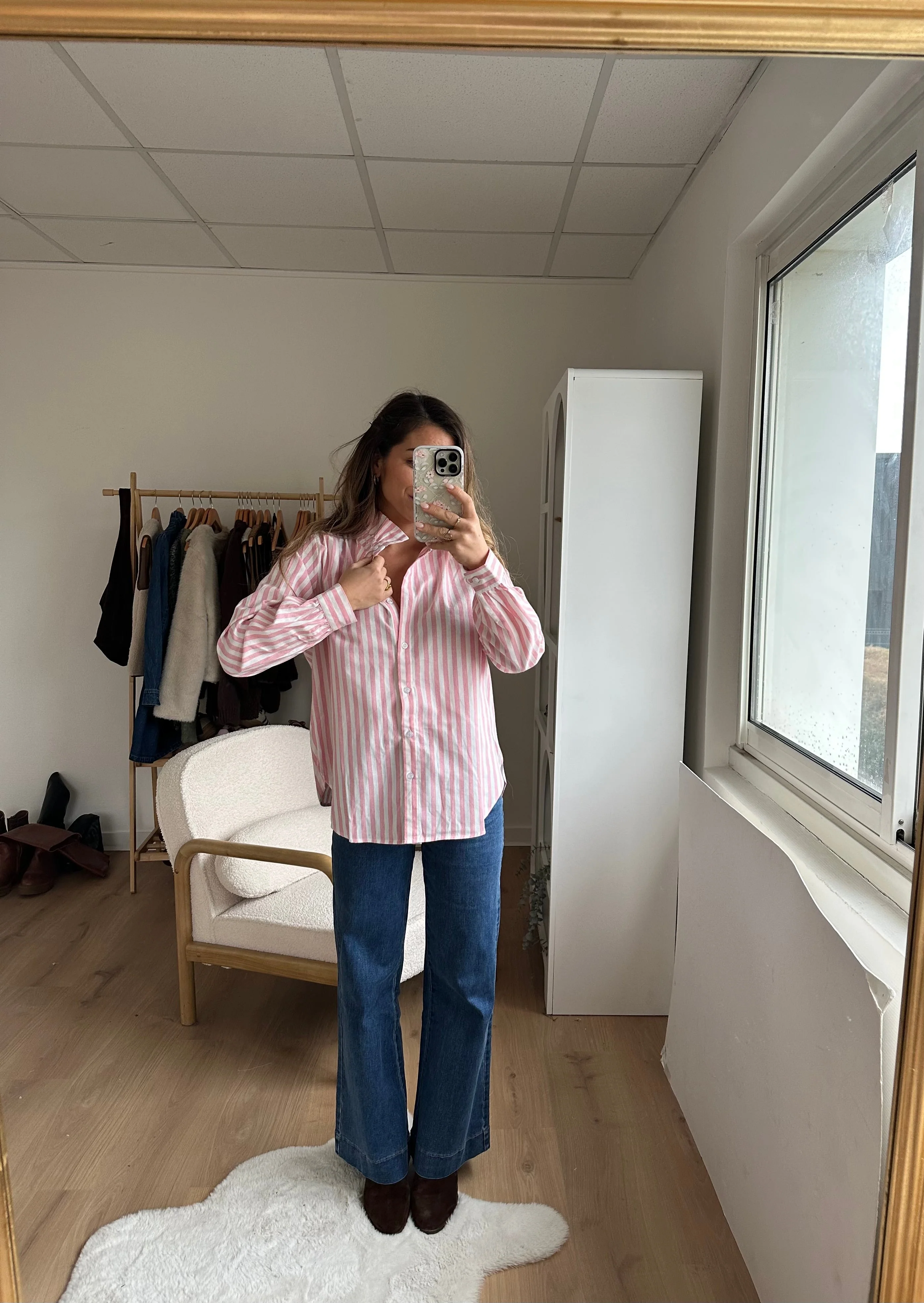 Blouse À Rayures Colette Roses Et Blanches - Image 8