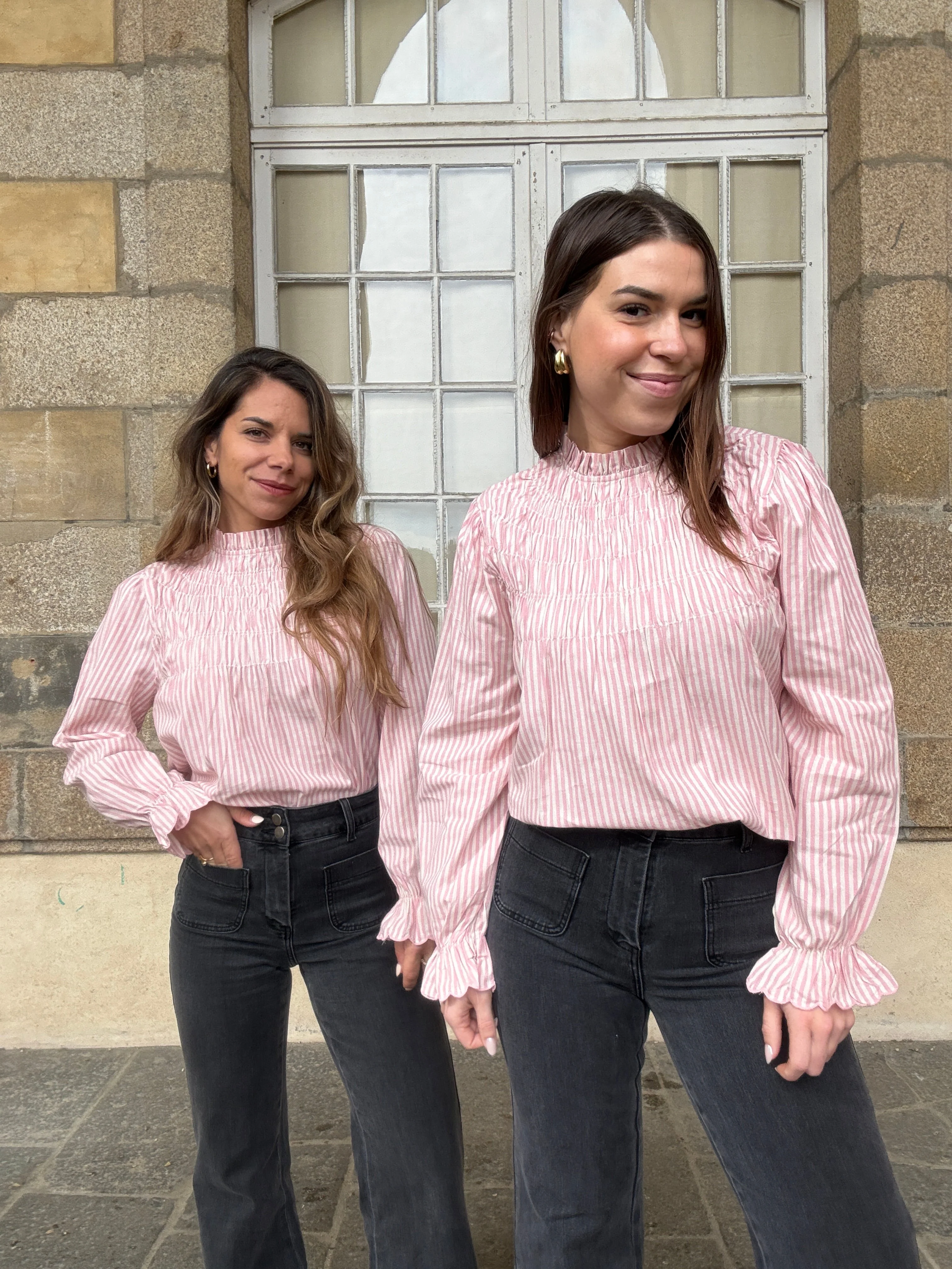 Blouse À Rayures Smockée Rose Chloé - Image 18