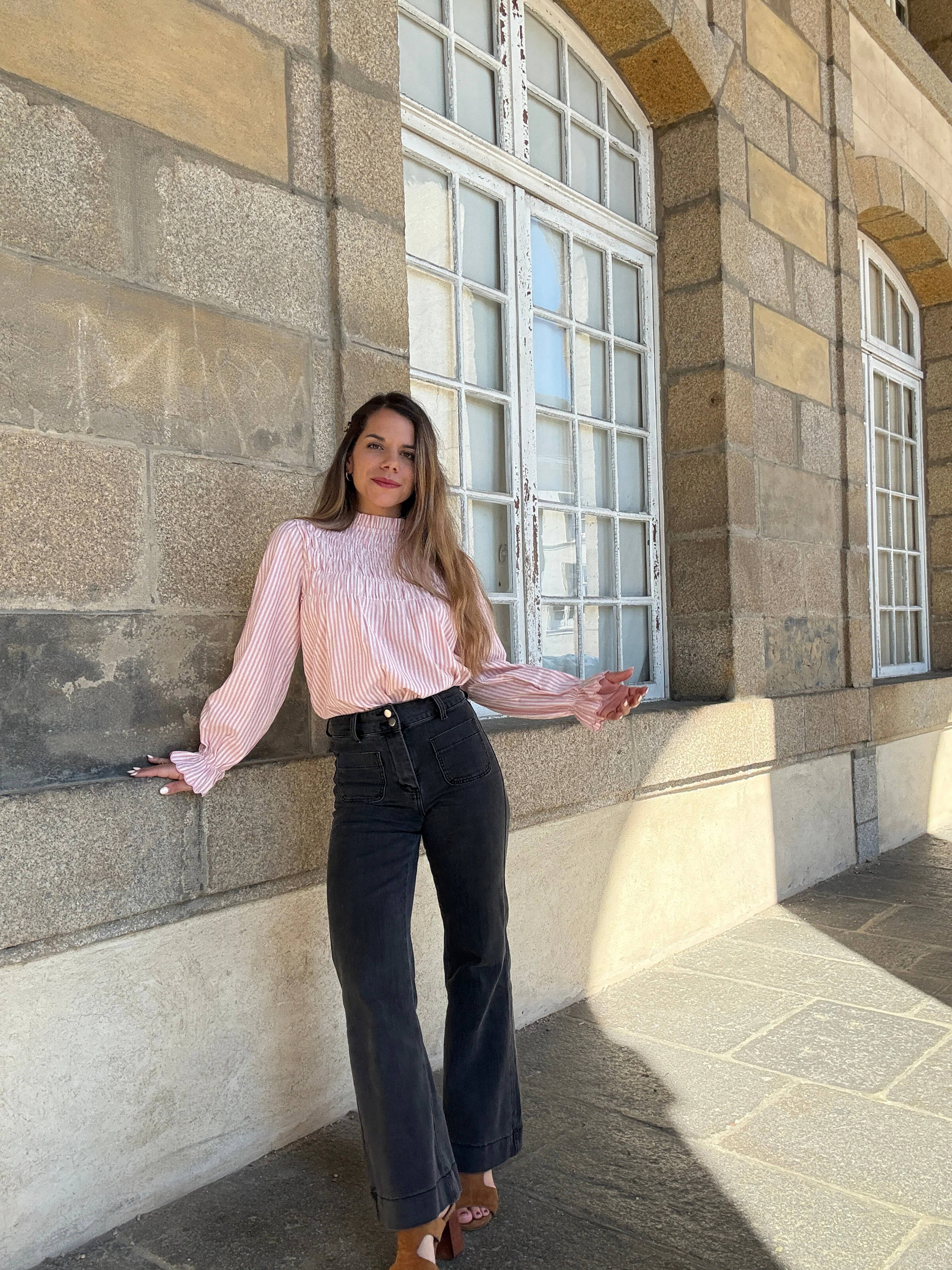 Blouse À Rayures Smockée Rose Chloé - Image 8