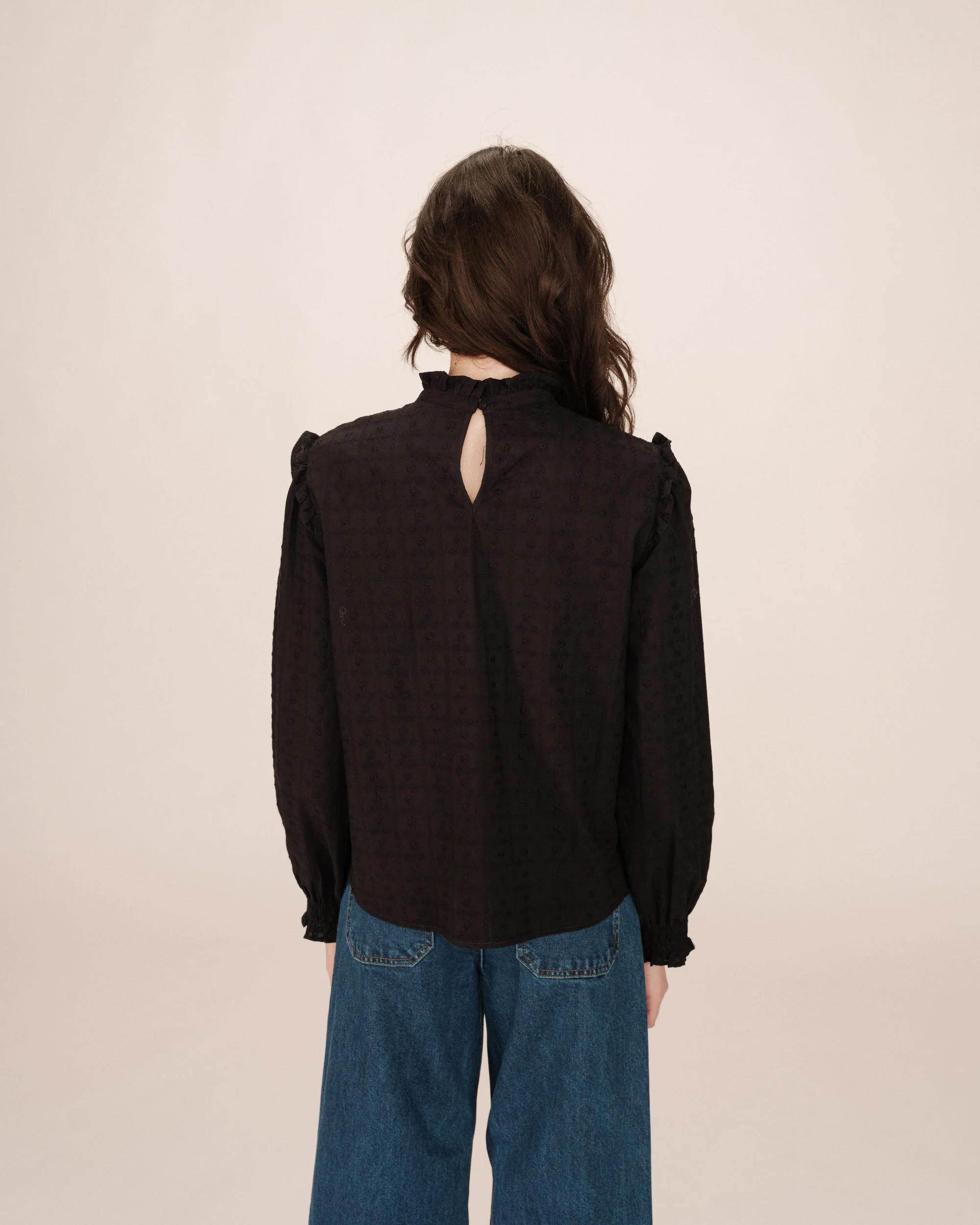 Blouse À Volants Noir Seduisante - Image 5