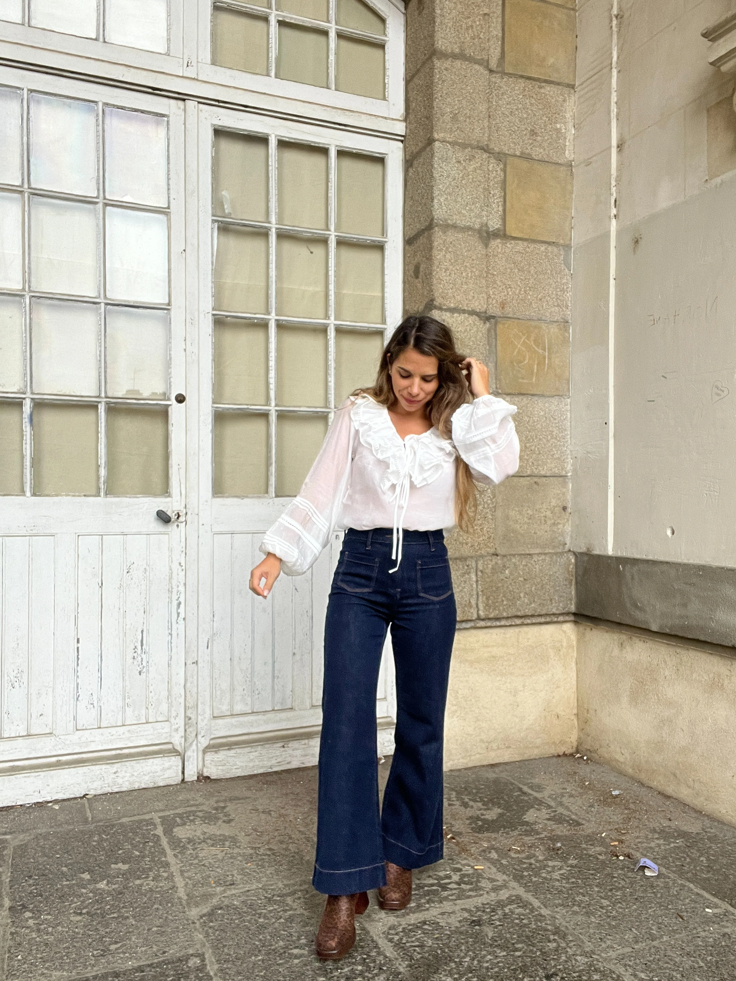 Blouse Bohème Volantée Blanche Hazel - Image 3