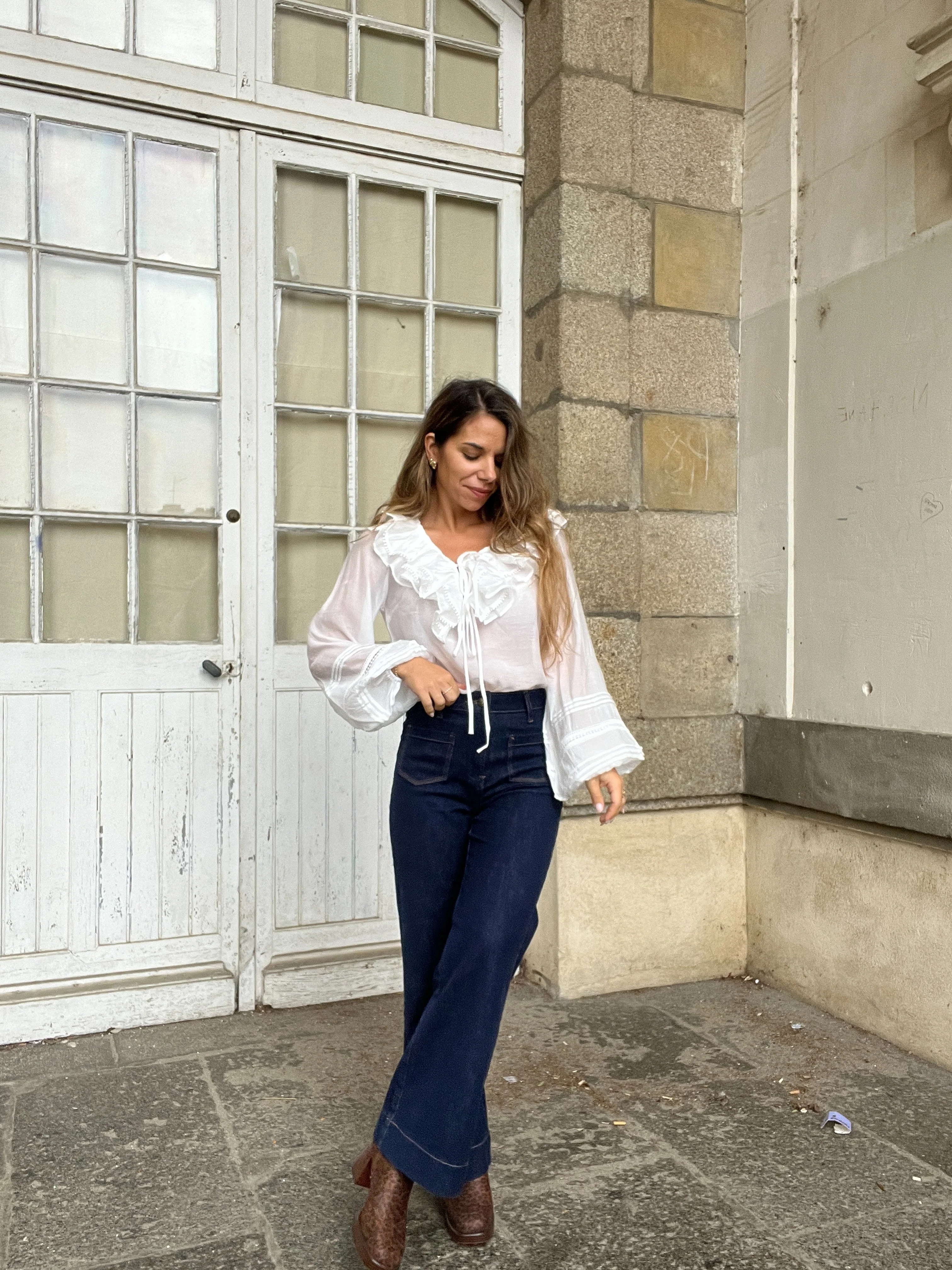 Blouse Bohème Volantée Blanche Hazel - Image 4
