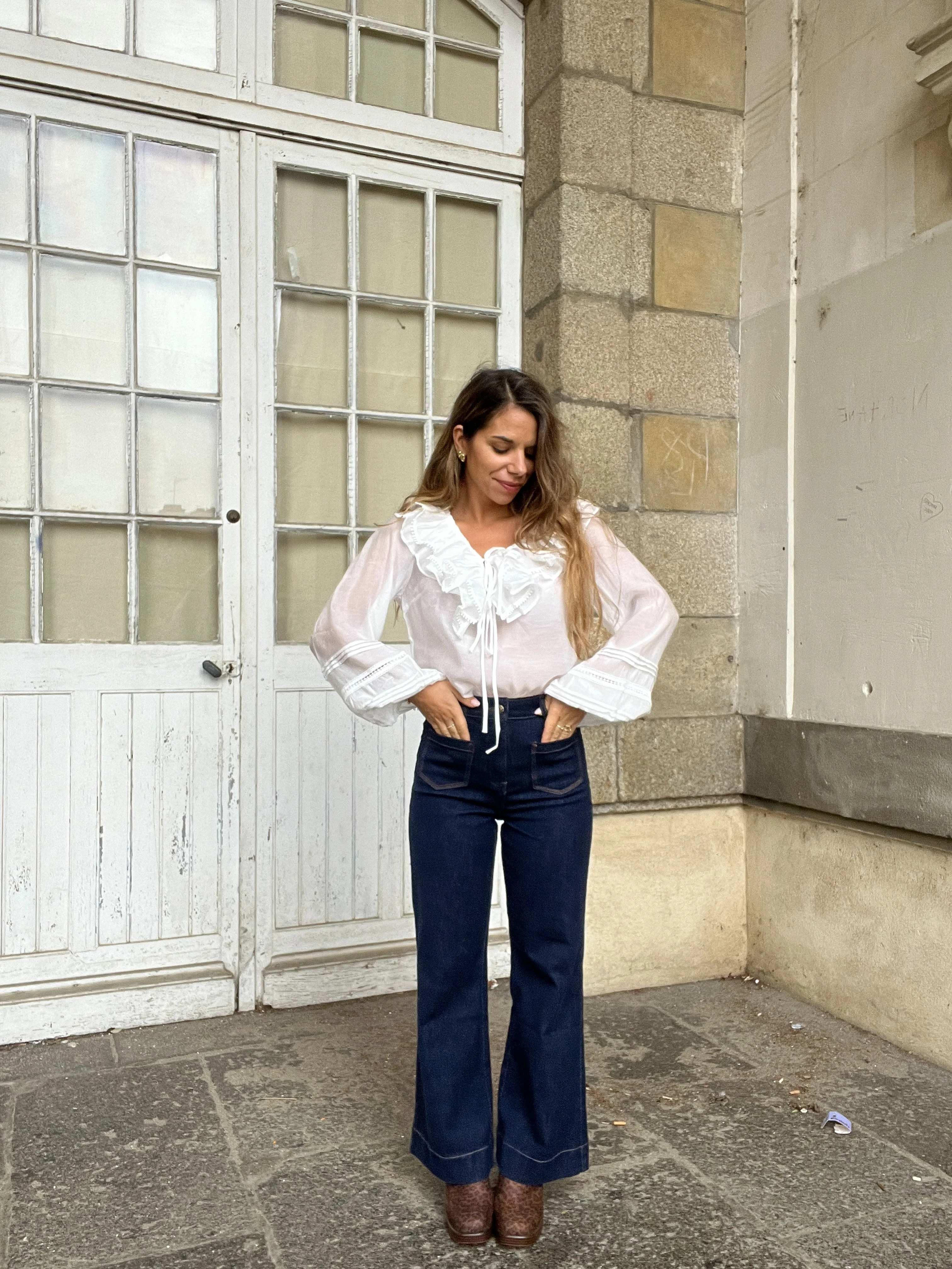 Blouse Bohème Volantée Blanche Hazel - Image 5