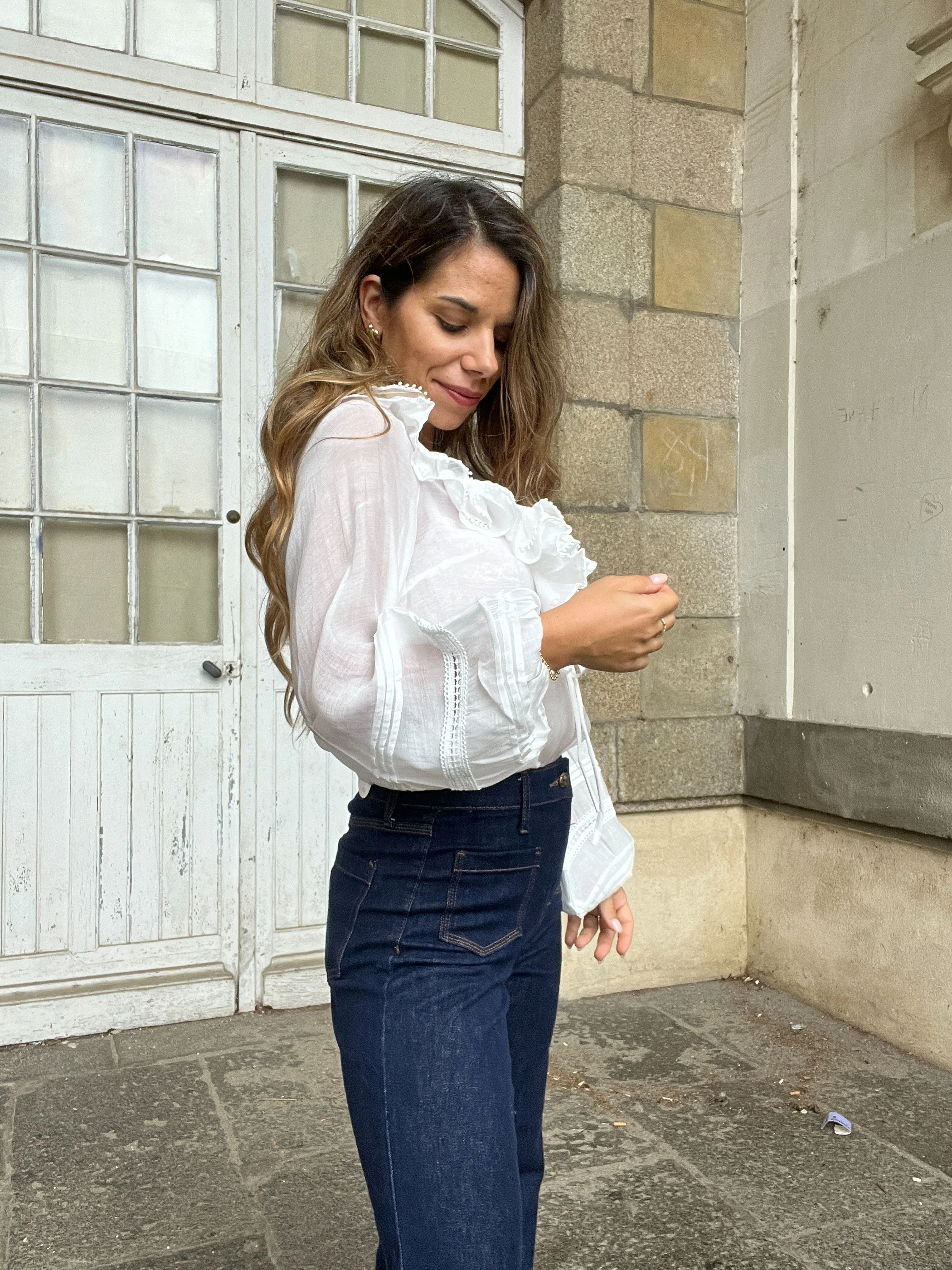 Blouse Bohème Volantée Blanche Hazel - Image 6