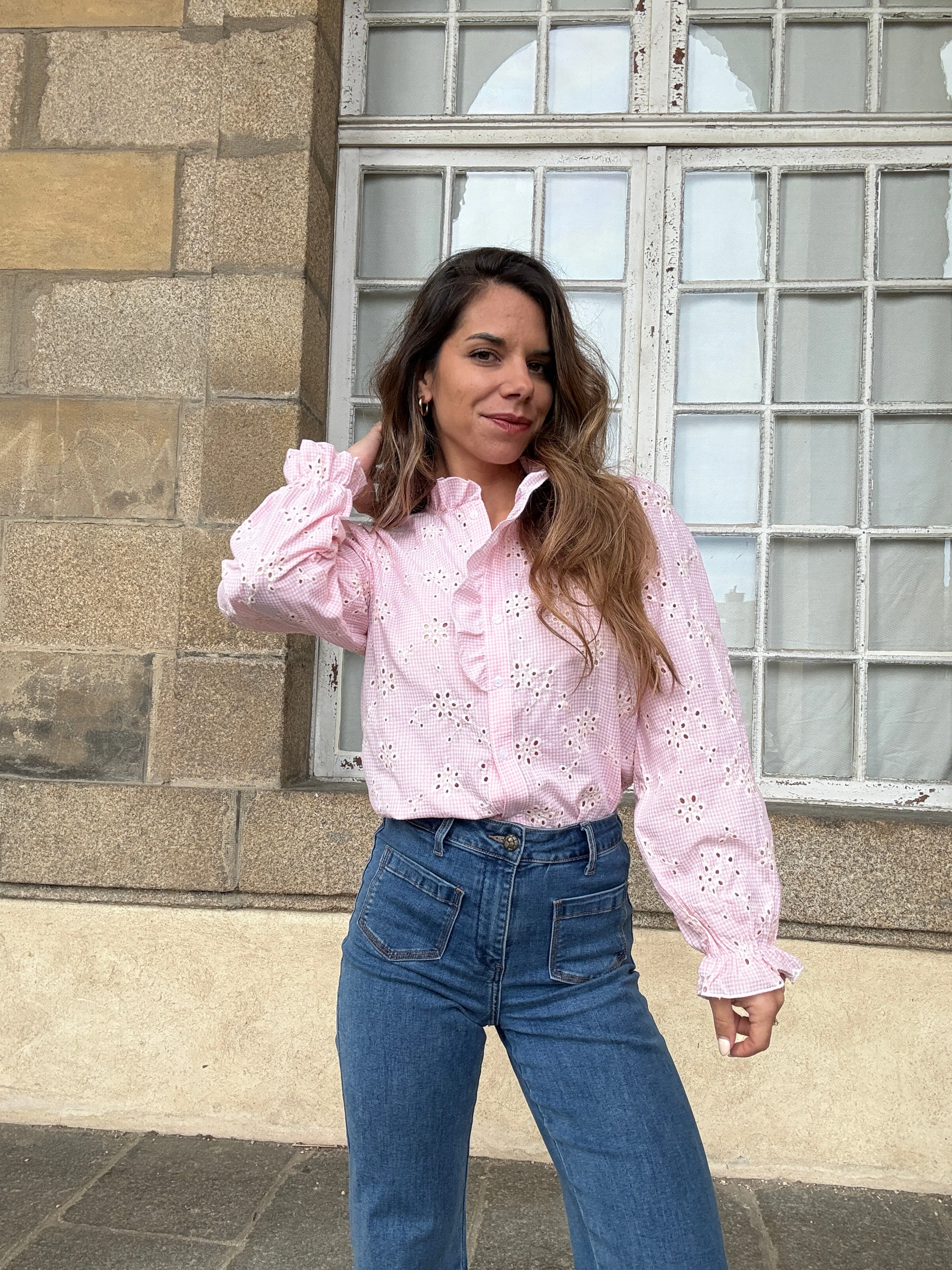 Blouse Brodée Baby Pink Apolline - Image 10