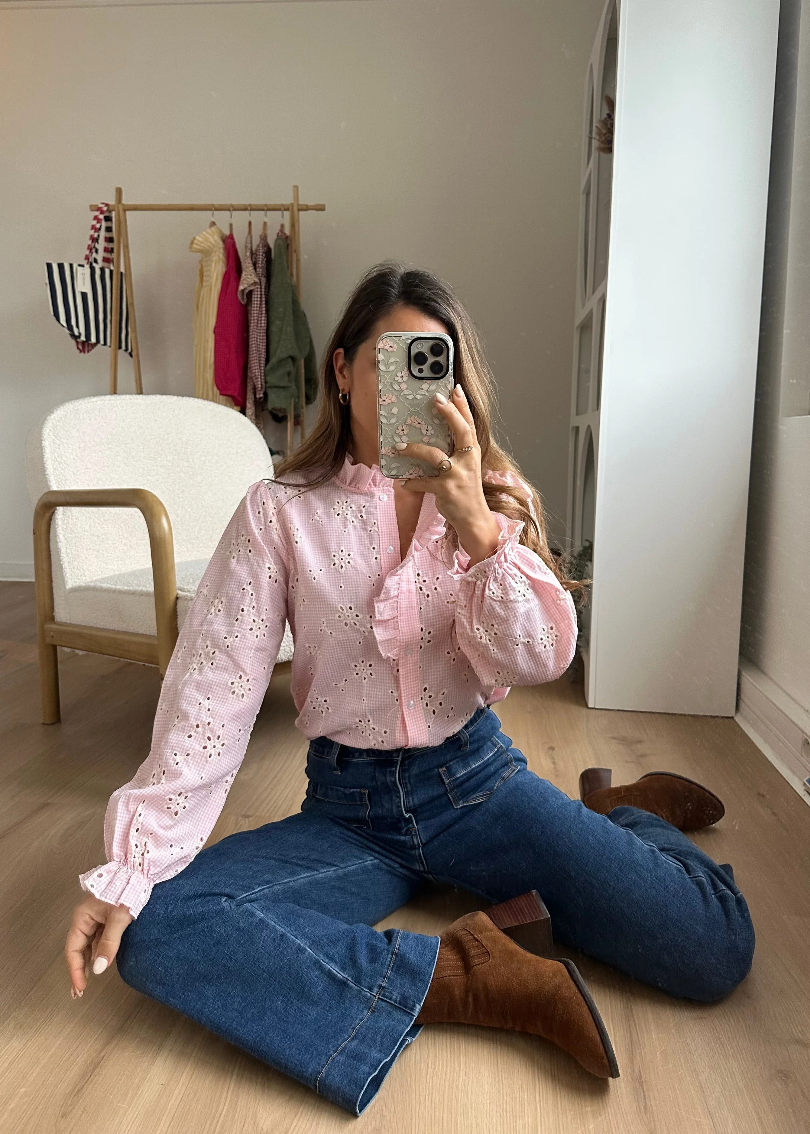 Blouse Brodée Baby Pink Apolline - Image 12