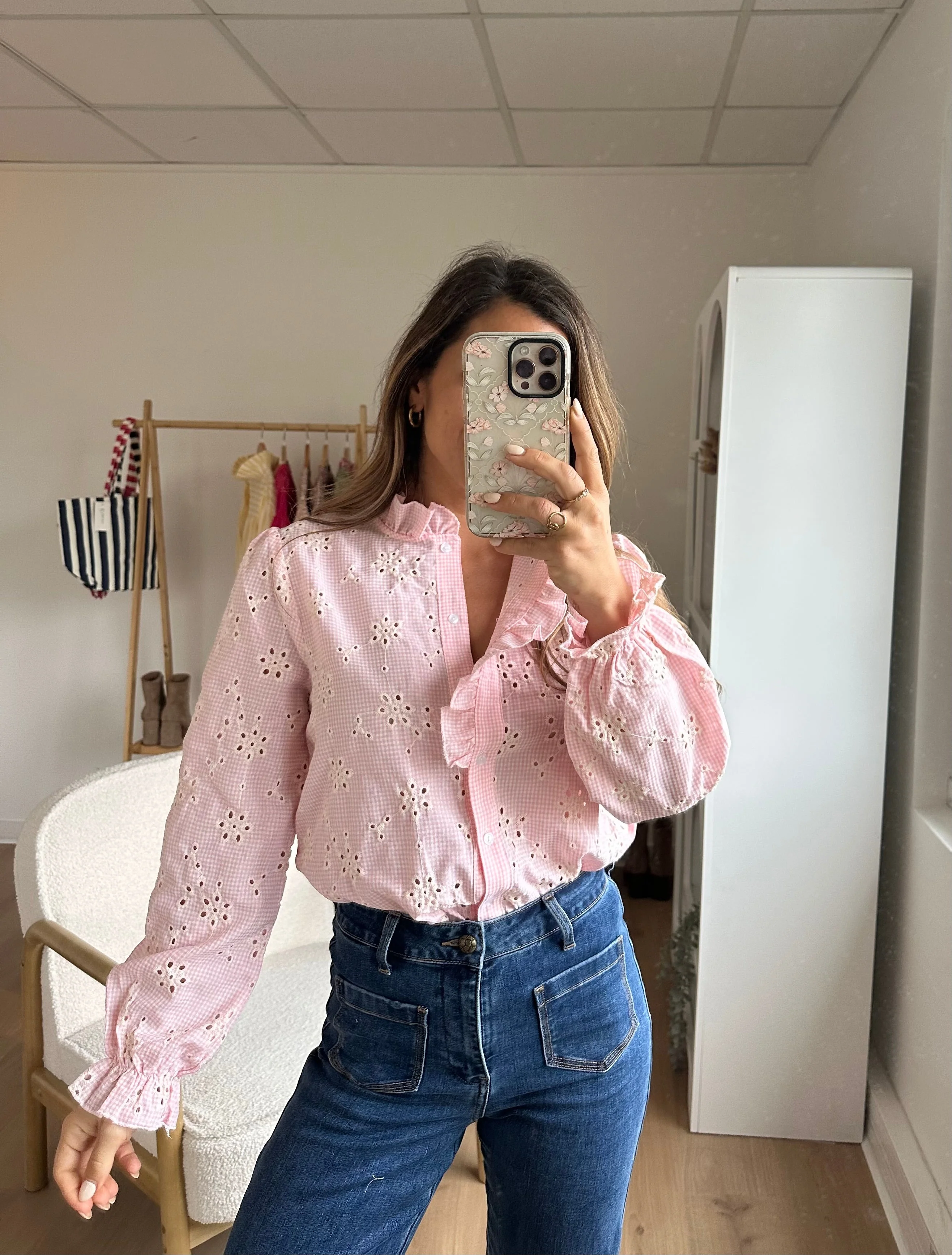 Blouse Brodée Baby Pink Apolline - Image 13
