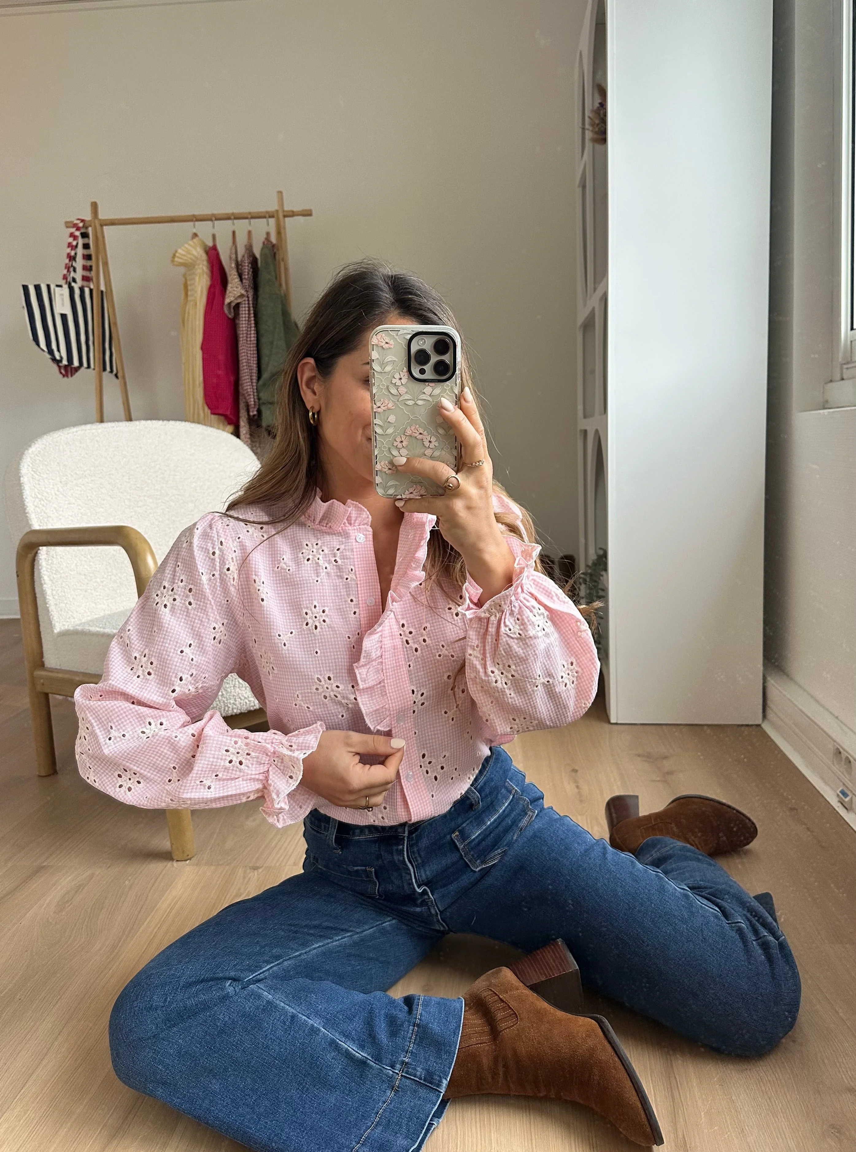 Blouse Brodée Baby Pink Apolline - Image 17