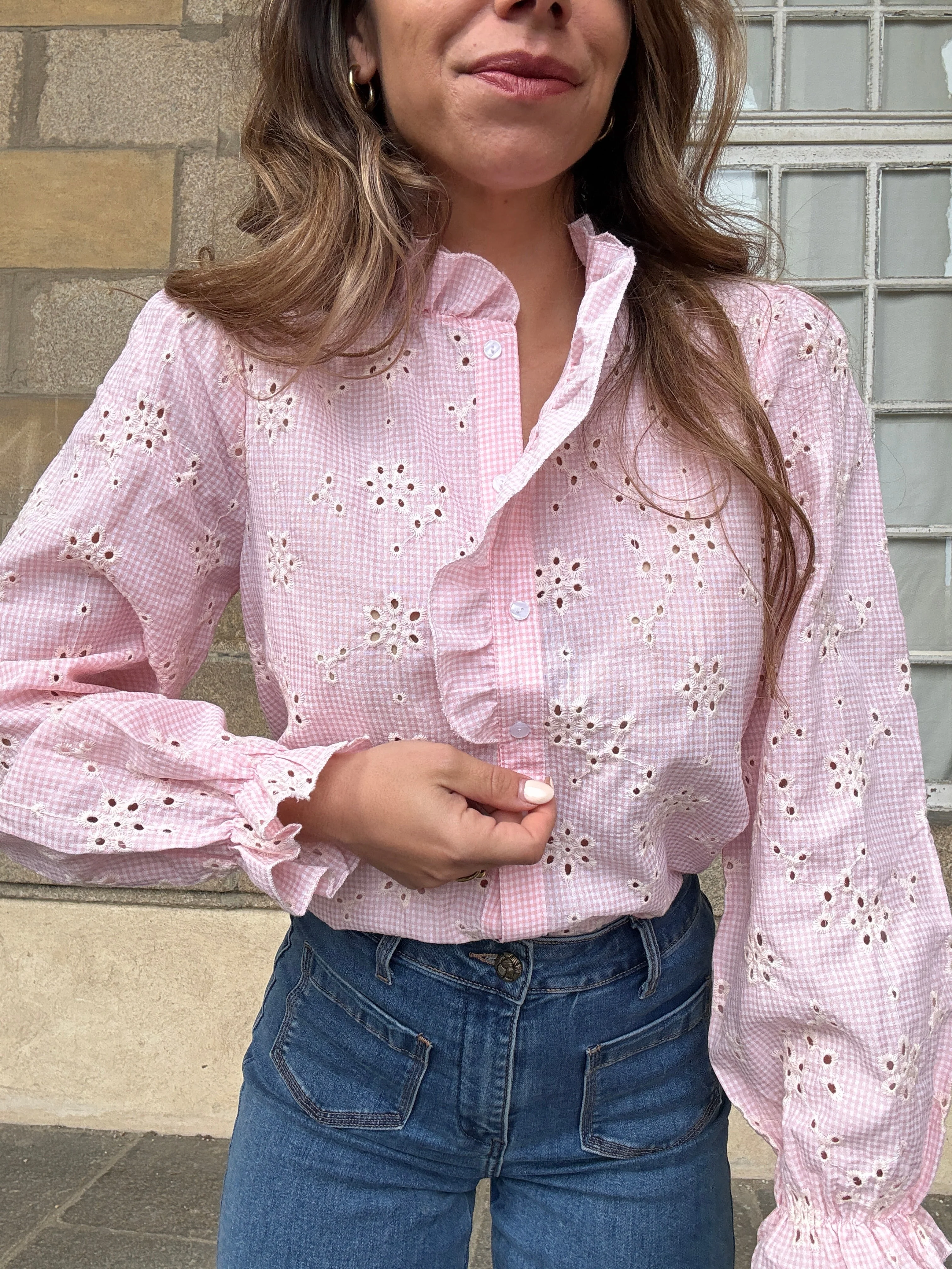 Blouse Brodée Baby Pink Apolline - Image 2
