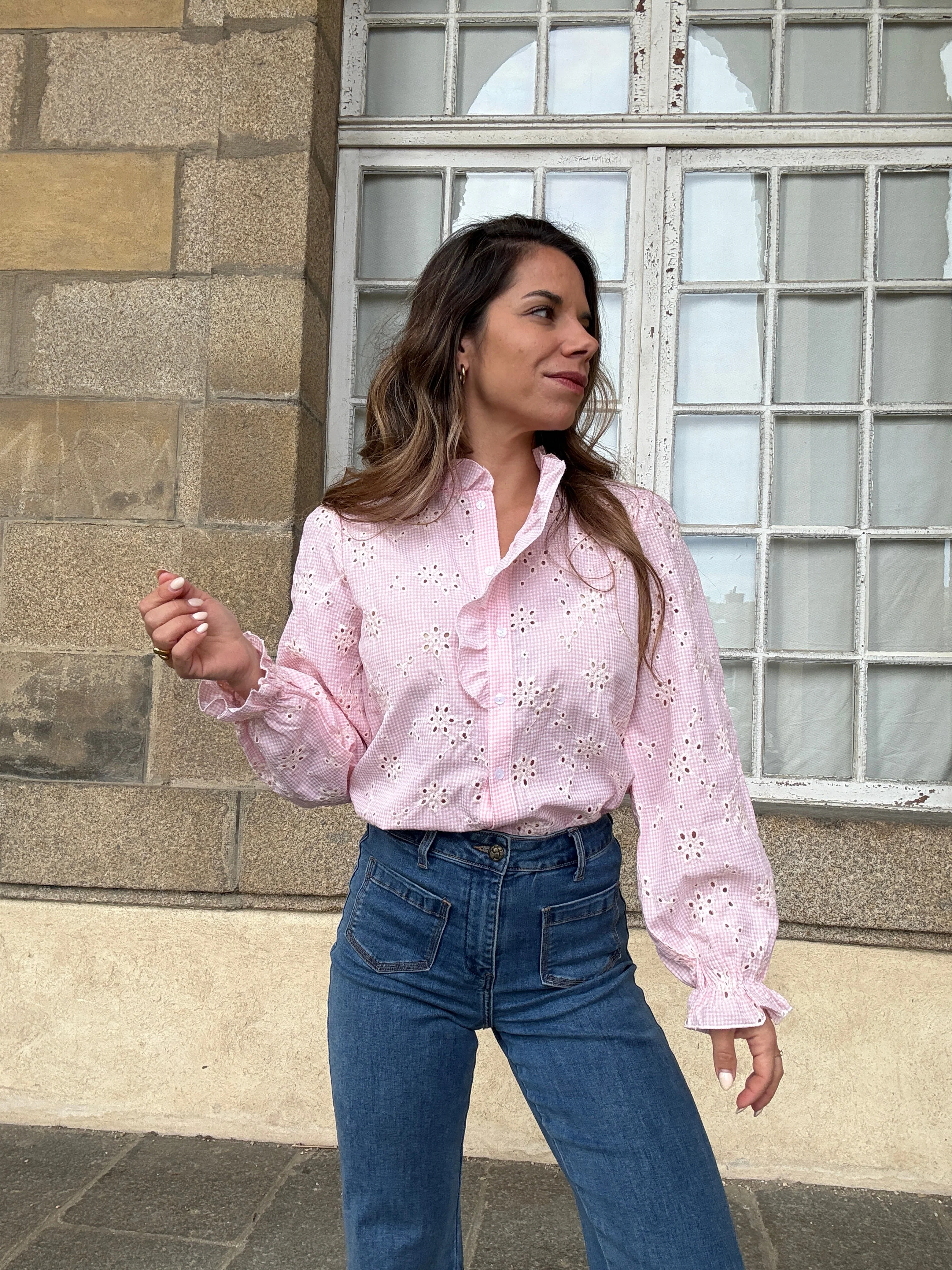 Blouse Brodée Baby Pink Apolline - Image 5