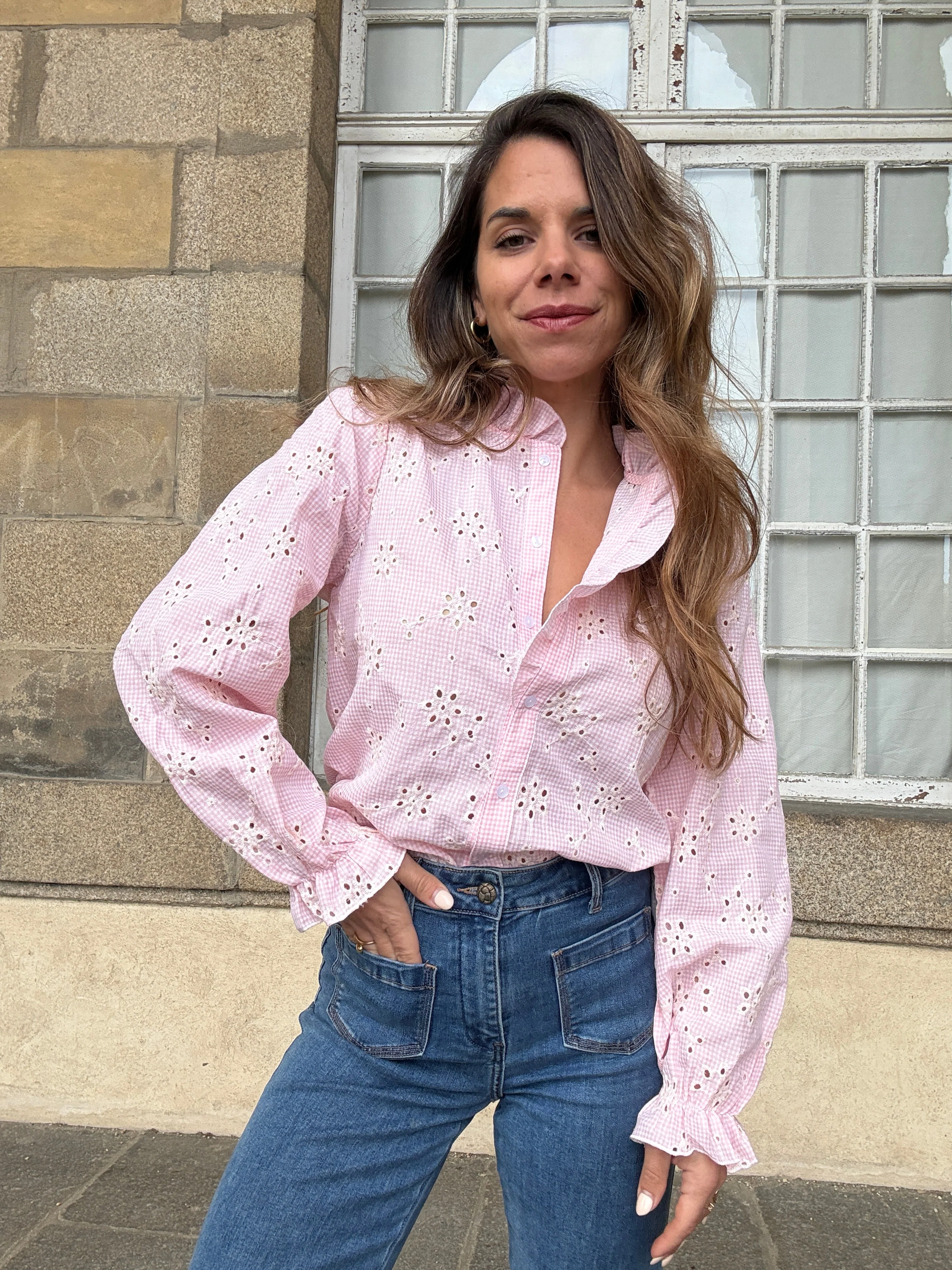 Blouse Brodée Baby Pink Apolline - Image 9