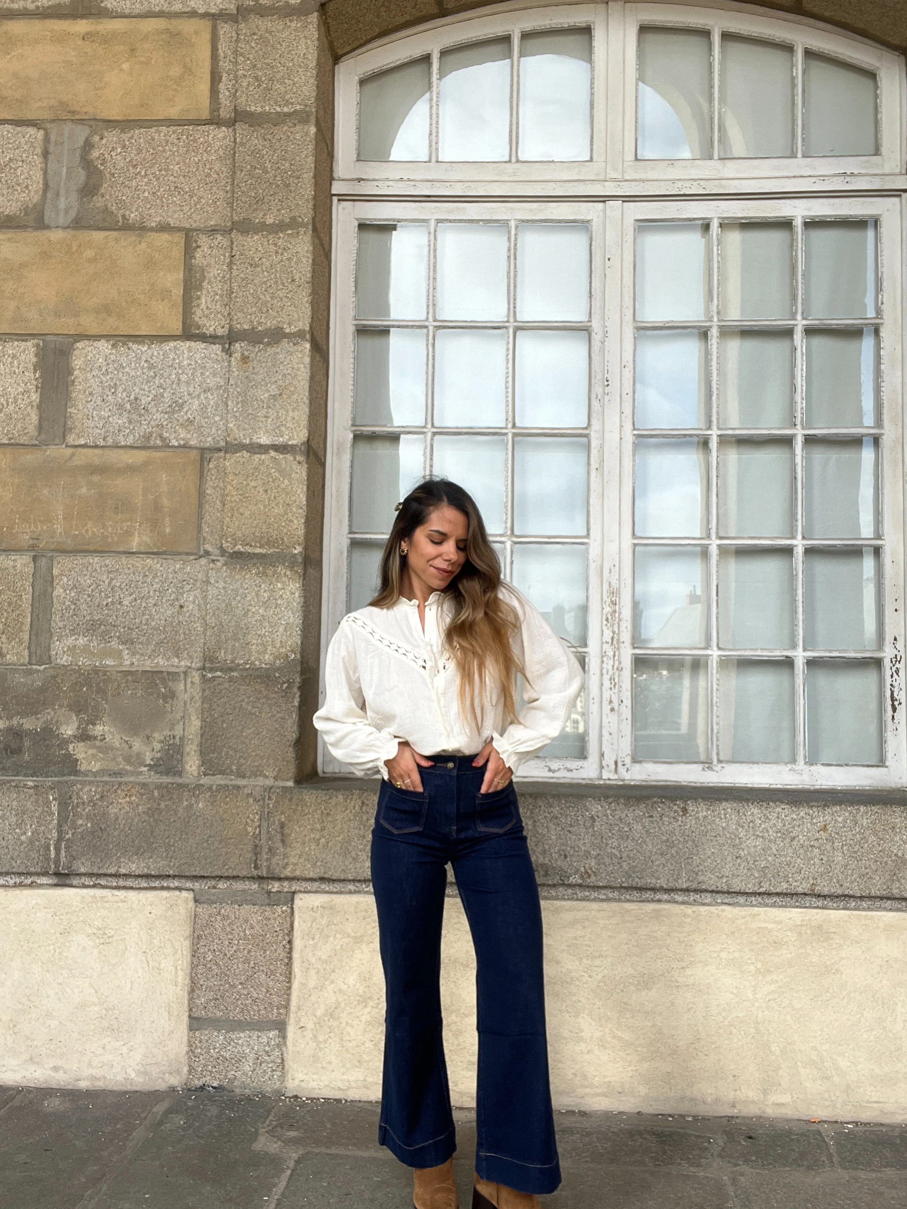 Blouse Brodée Écrue Angèle - Image 3