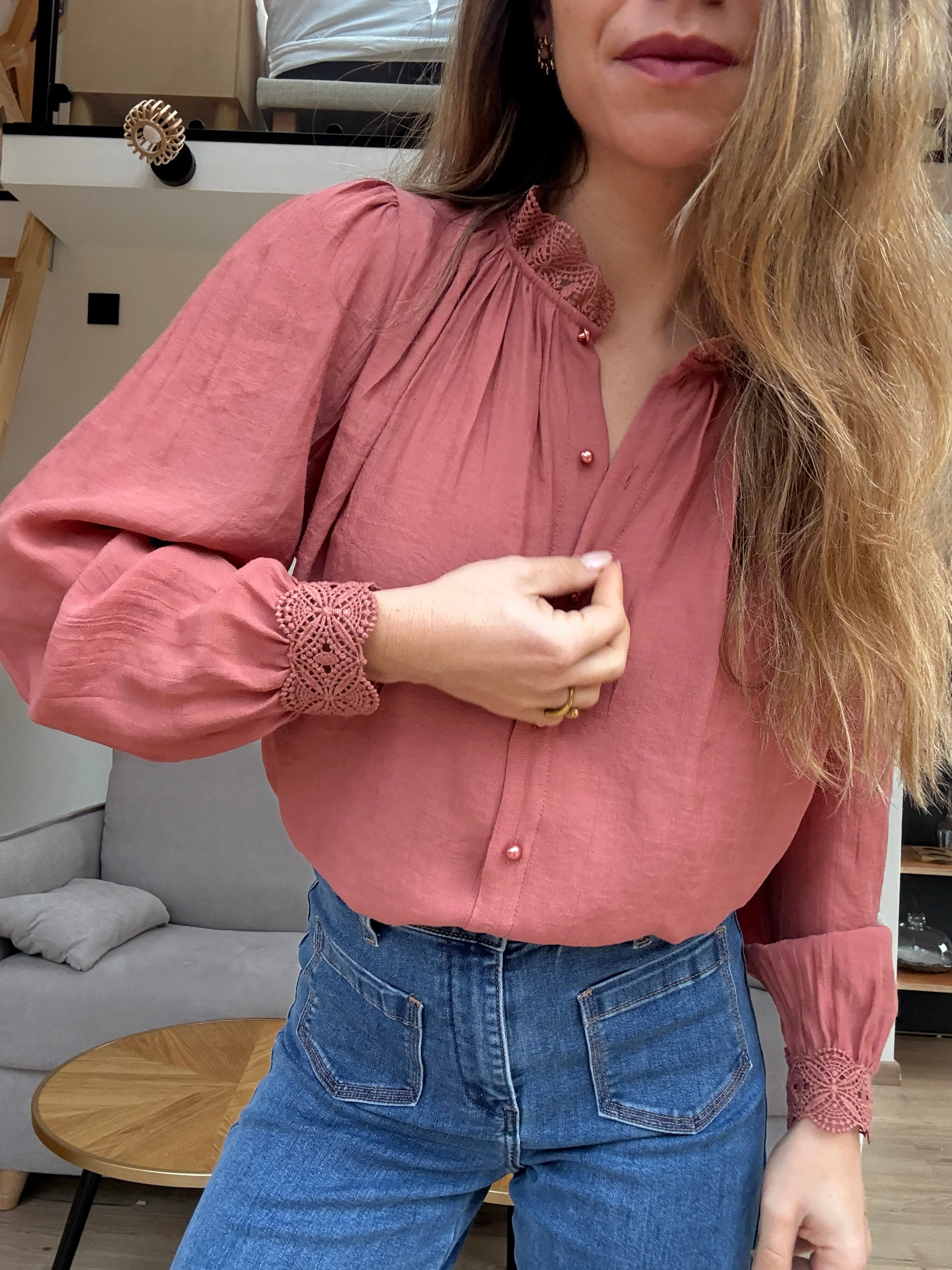 Blouse Brodée Maïwenn Bois De Rose - Image 2