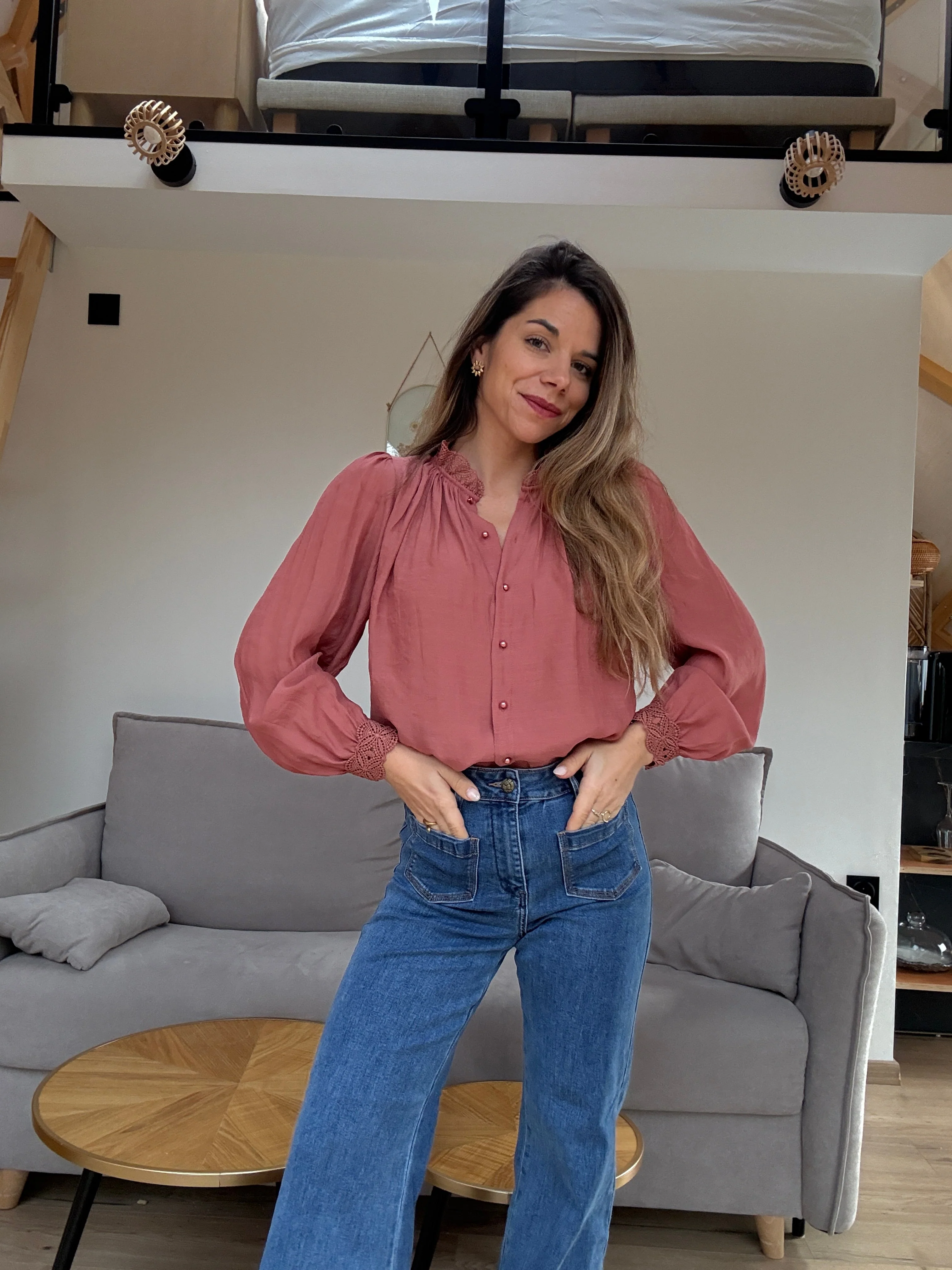 Blouse Brodée Maïwenn Bois De Rose - Image 3