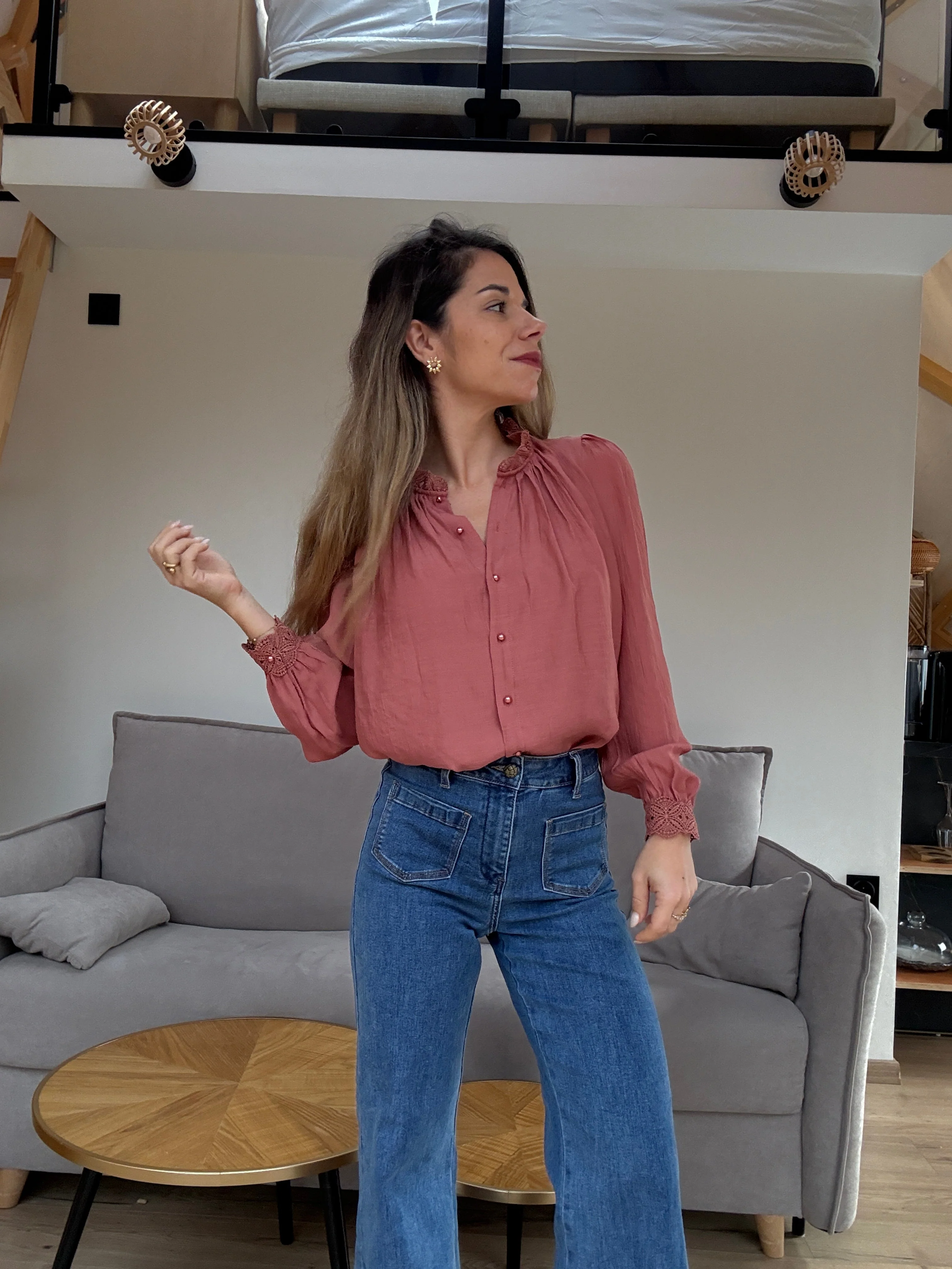 Blouse Brodée Maïwenn Bois De Rose - Image 7