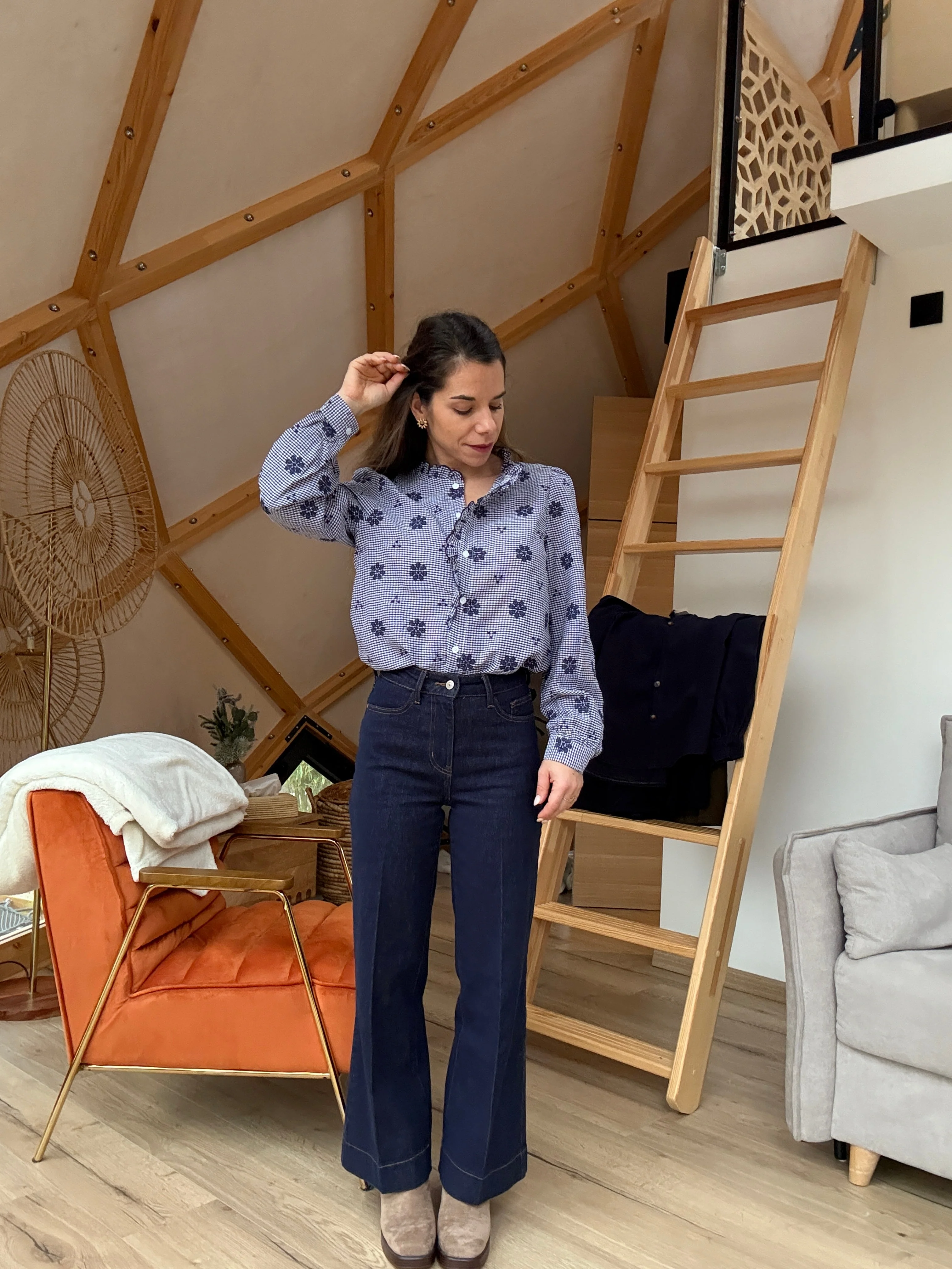 Blouse Brodée Marine Elsa - Image 2