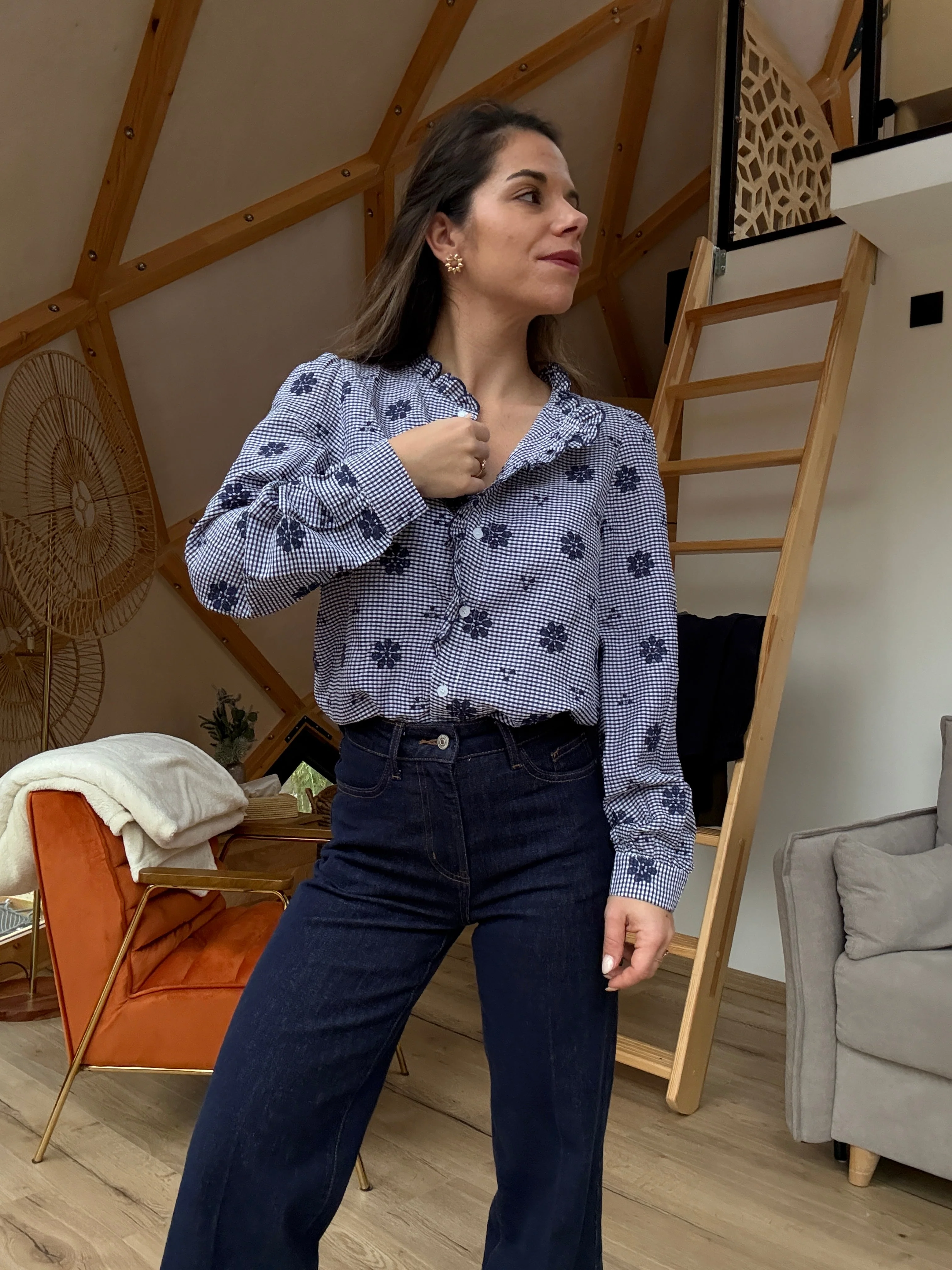 Blouse Brodée Marine Elsa - Image 3
