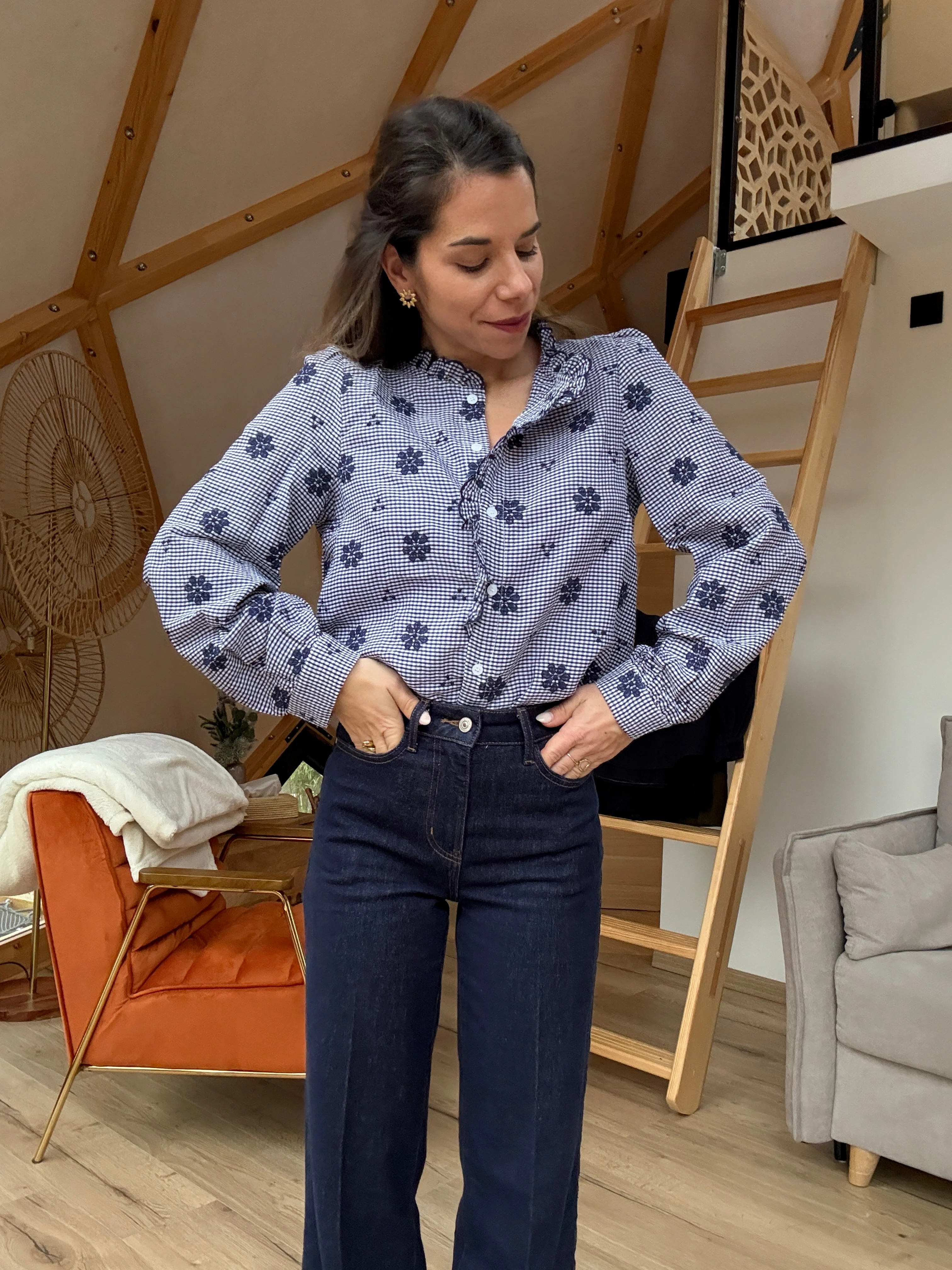 Blouse Brodée Marine Elsa - Image 4