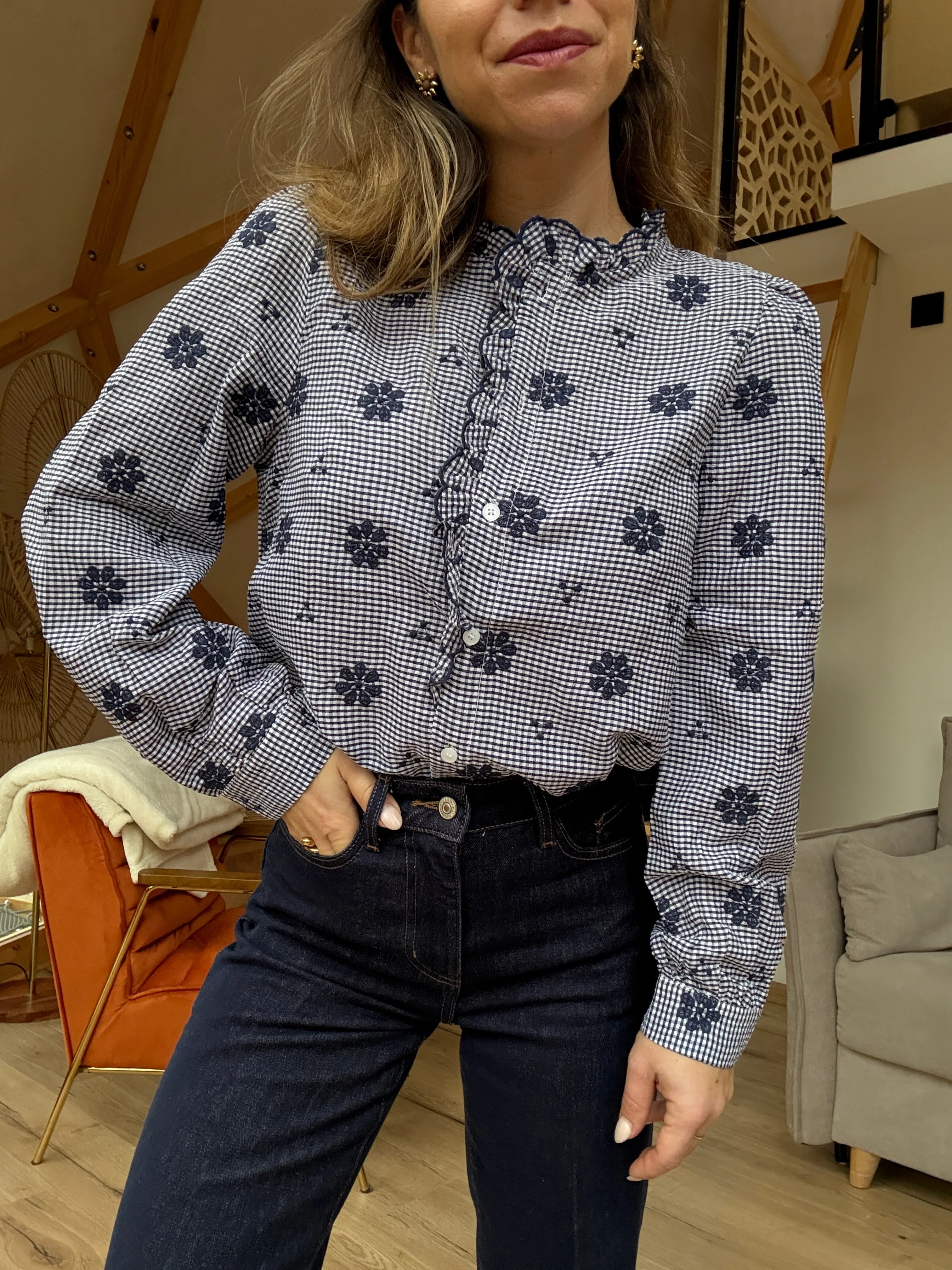 Blouse Brodée Marine Elsa - Image 5