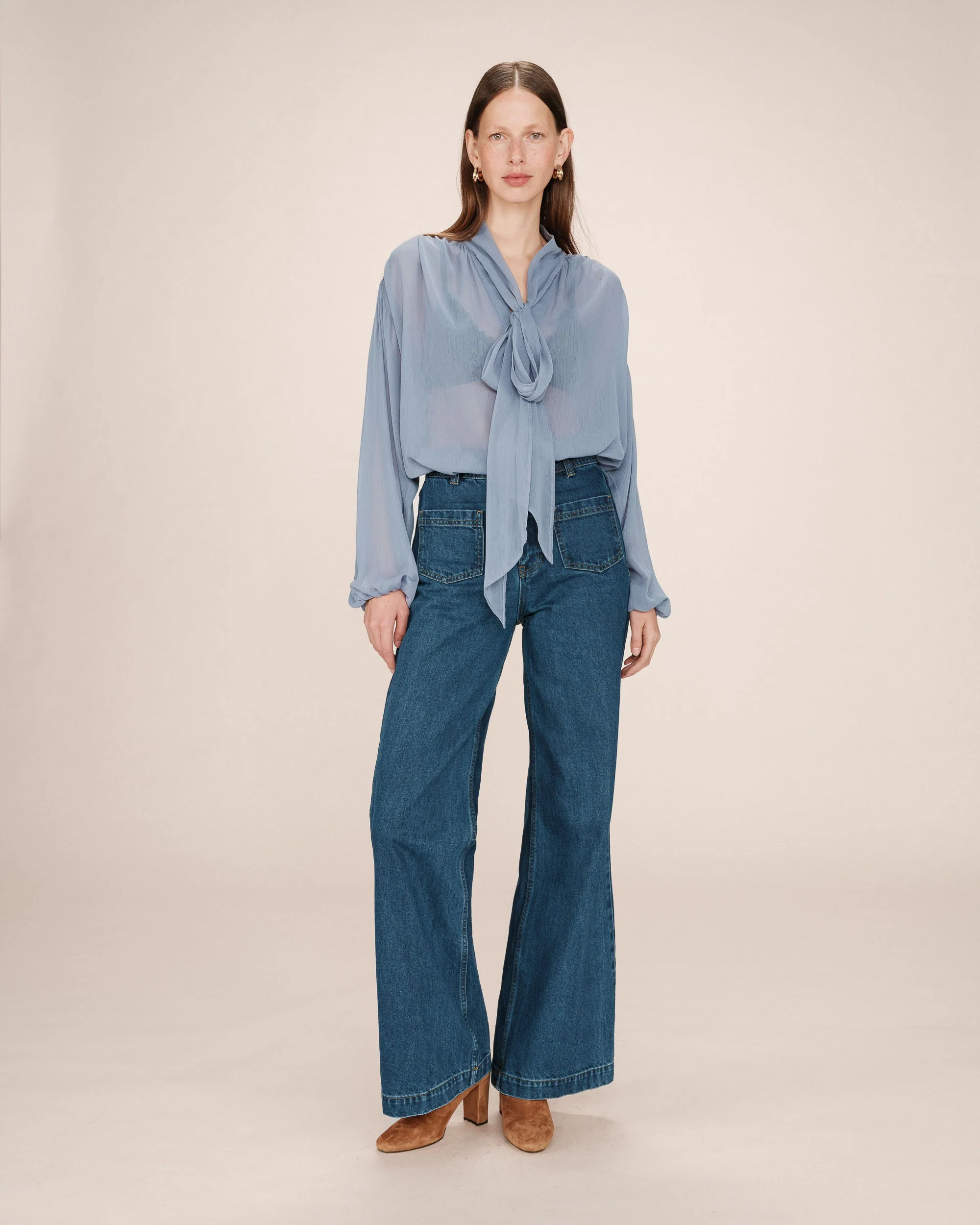 Blouse Col Lavallière Bleuet Splendide - Image 3