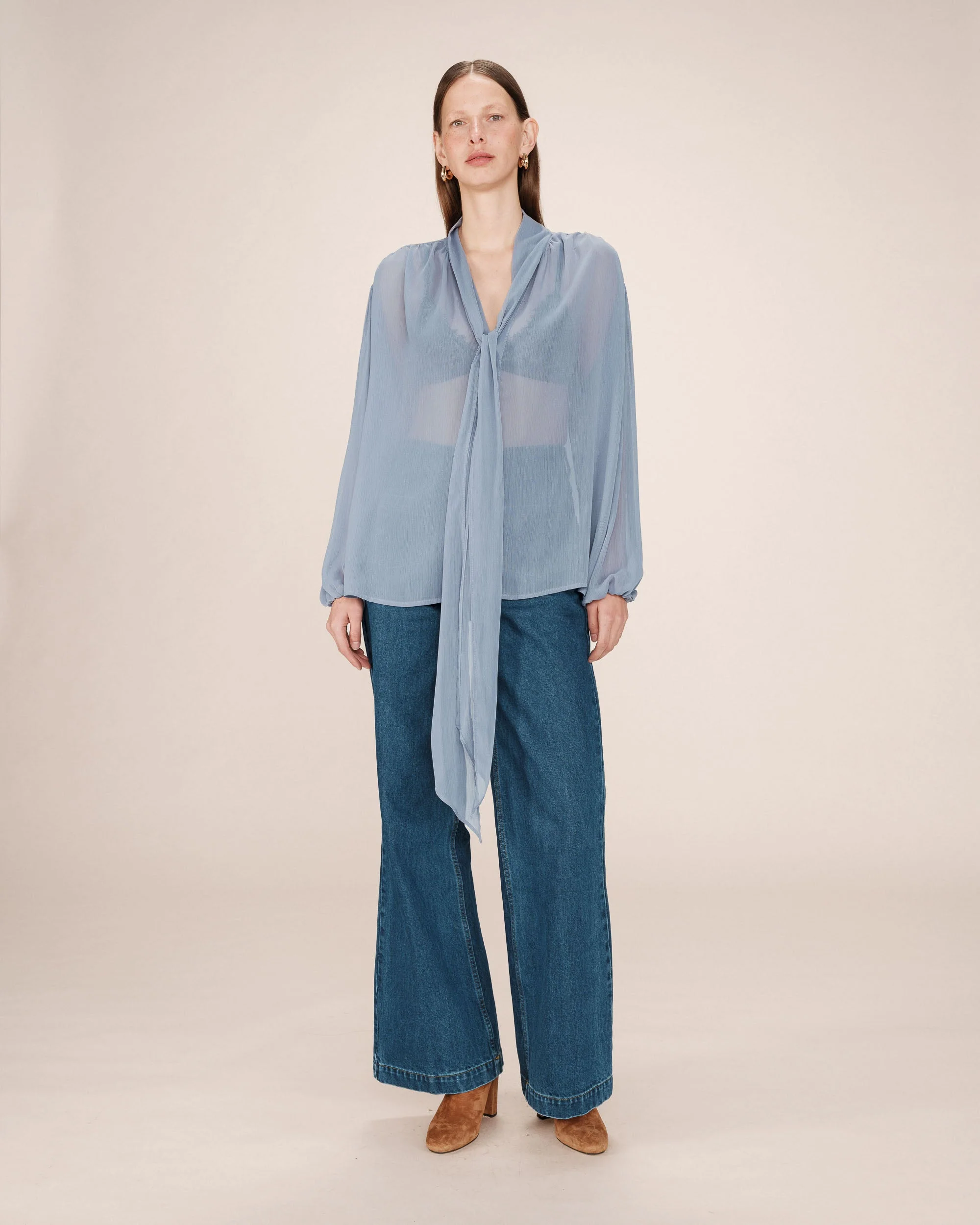 Blouse Col Lavallière Bleuet Splendide - Image 4