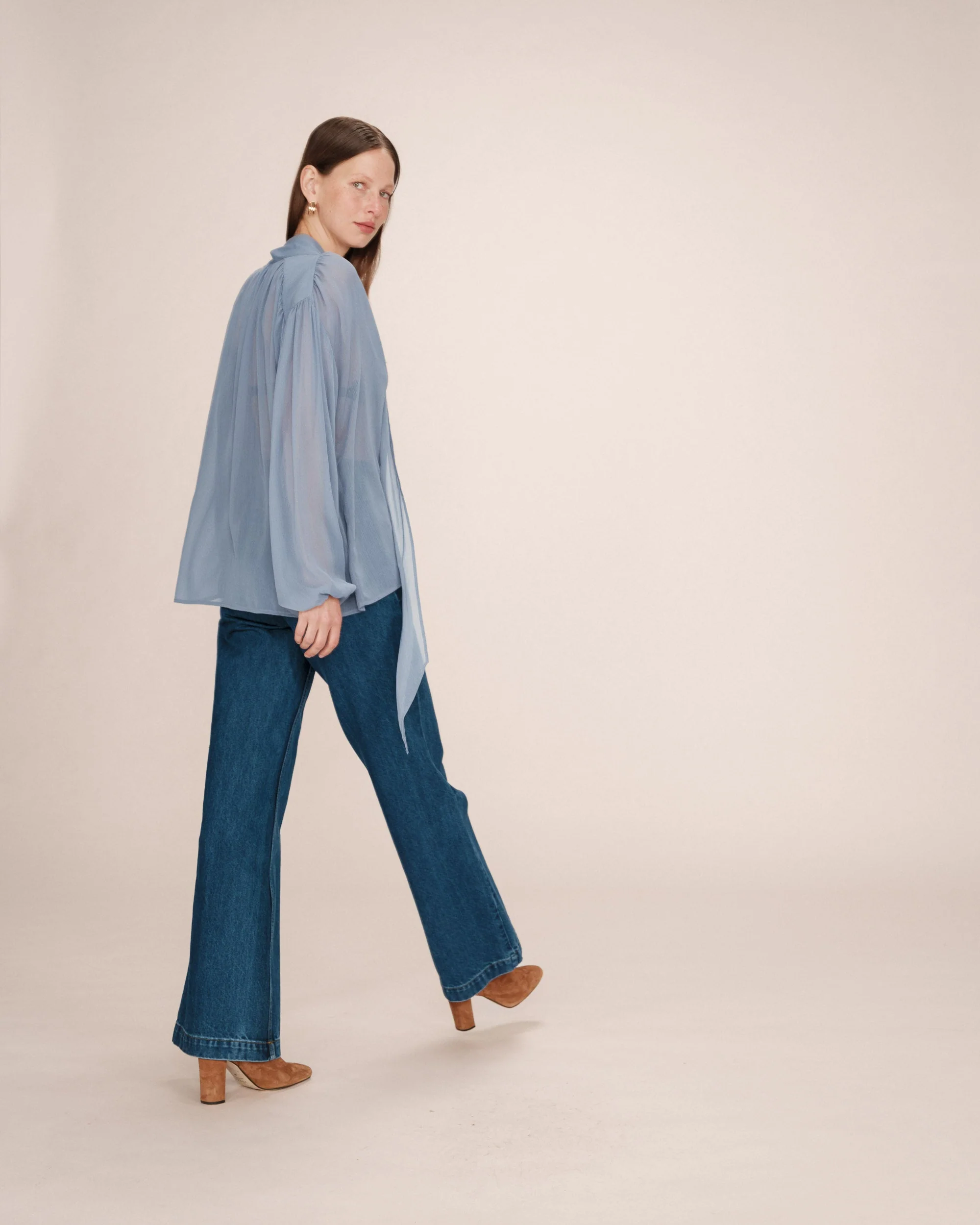 Blouse Col Lavallière Bleuet Splendide - Image 5